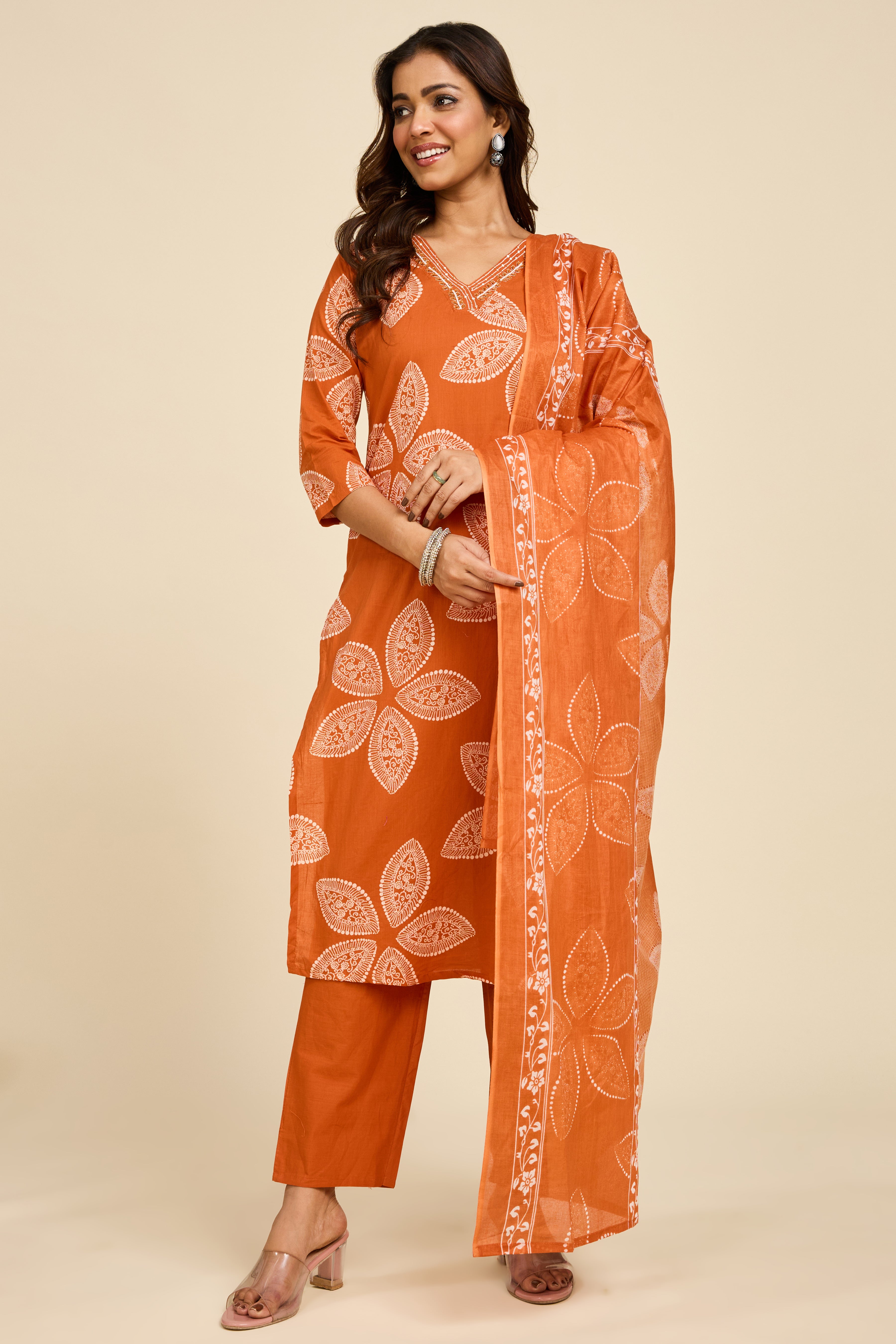 Alaya Select Cinnamon Cotton Kurta Set