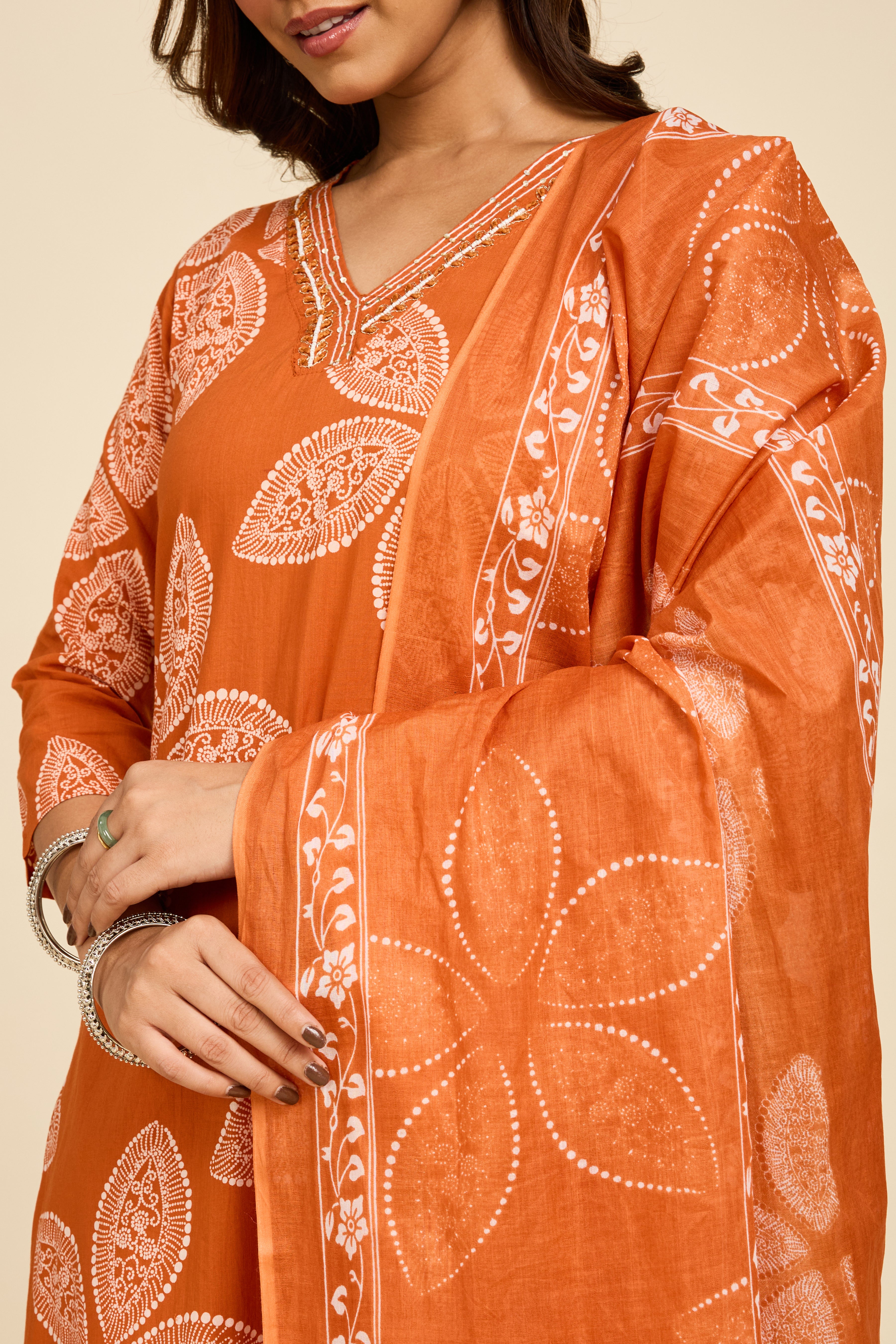 Alaya Select Cinnamon Cotton Kurta Set