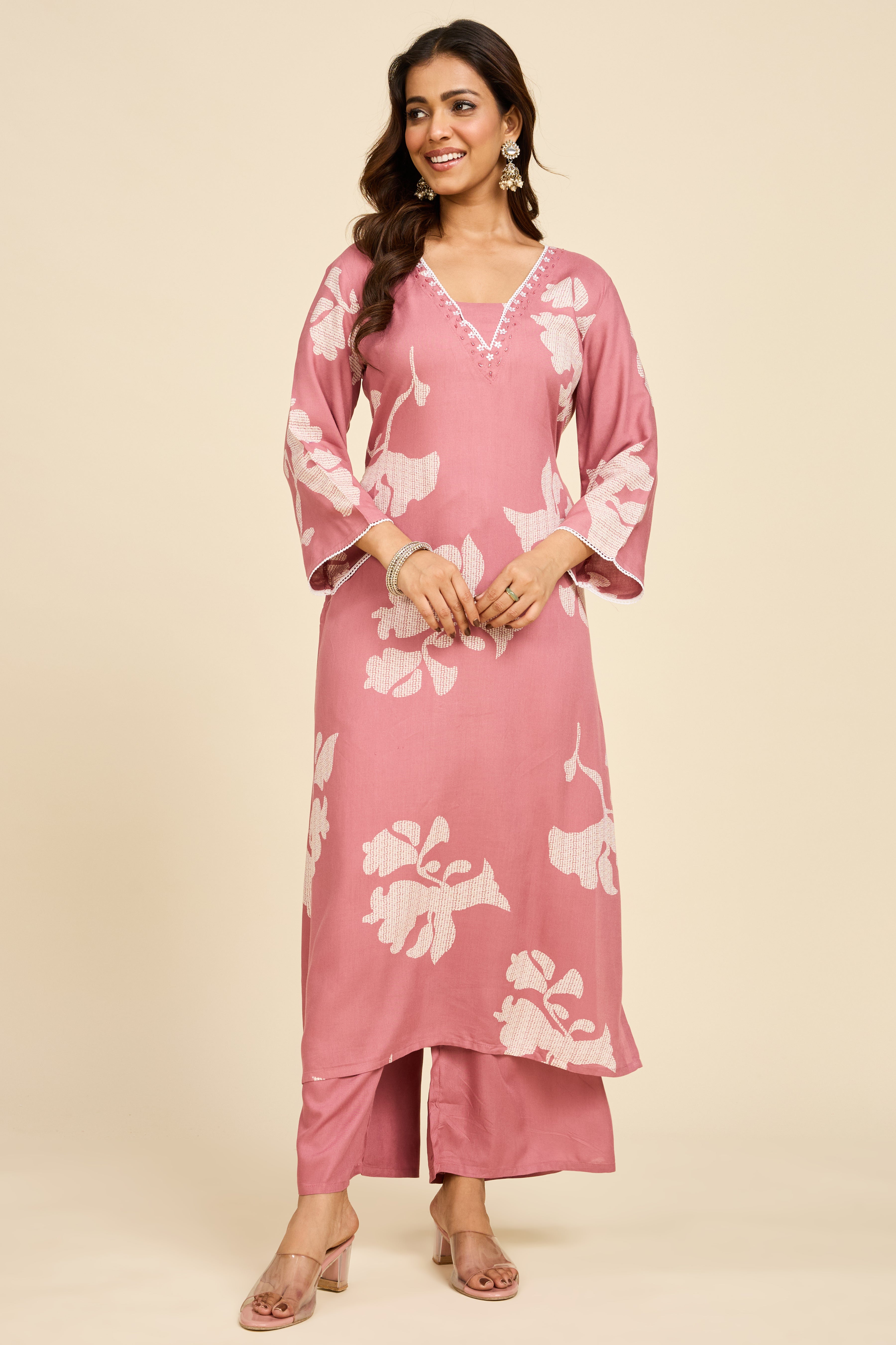 Alaya Select Mauve Botanical Cotton Kurta Set