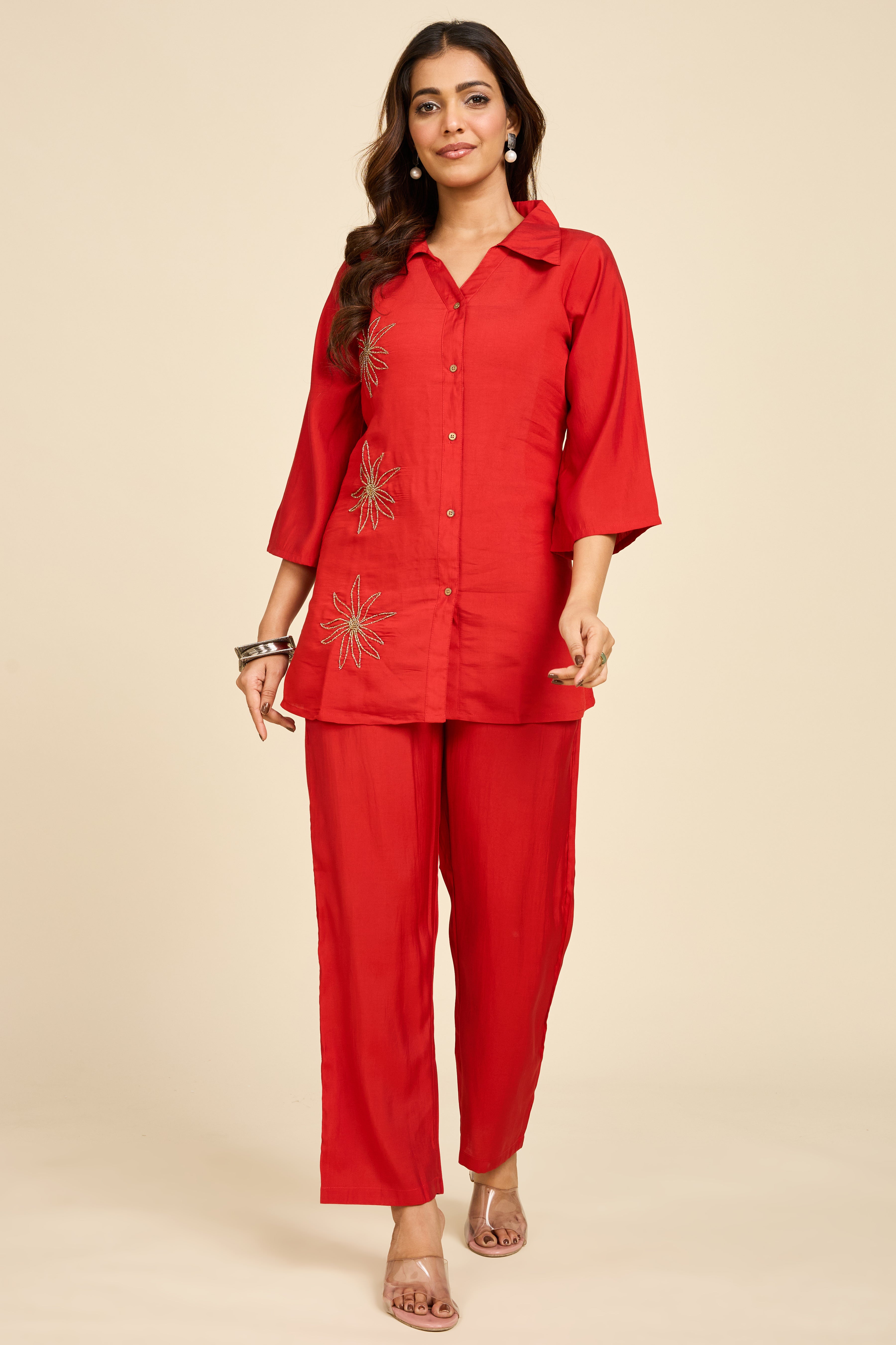 Alaya Select Red Embroidered Co-ord Set