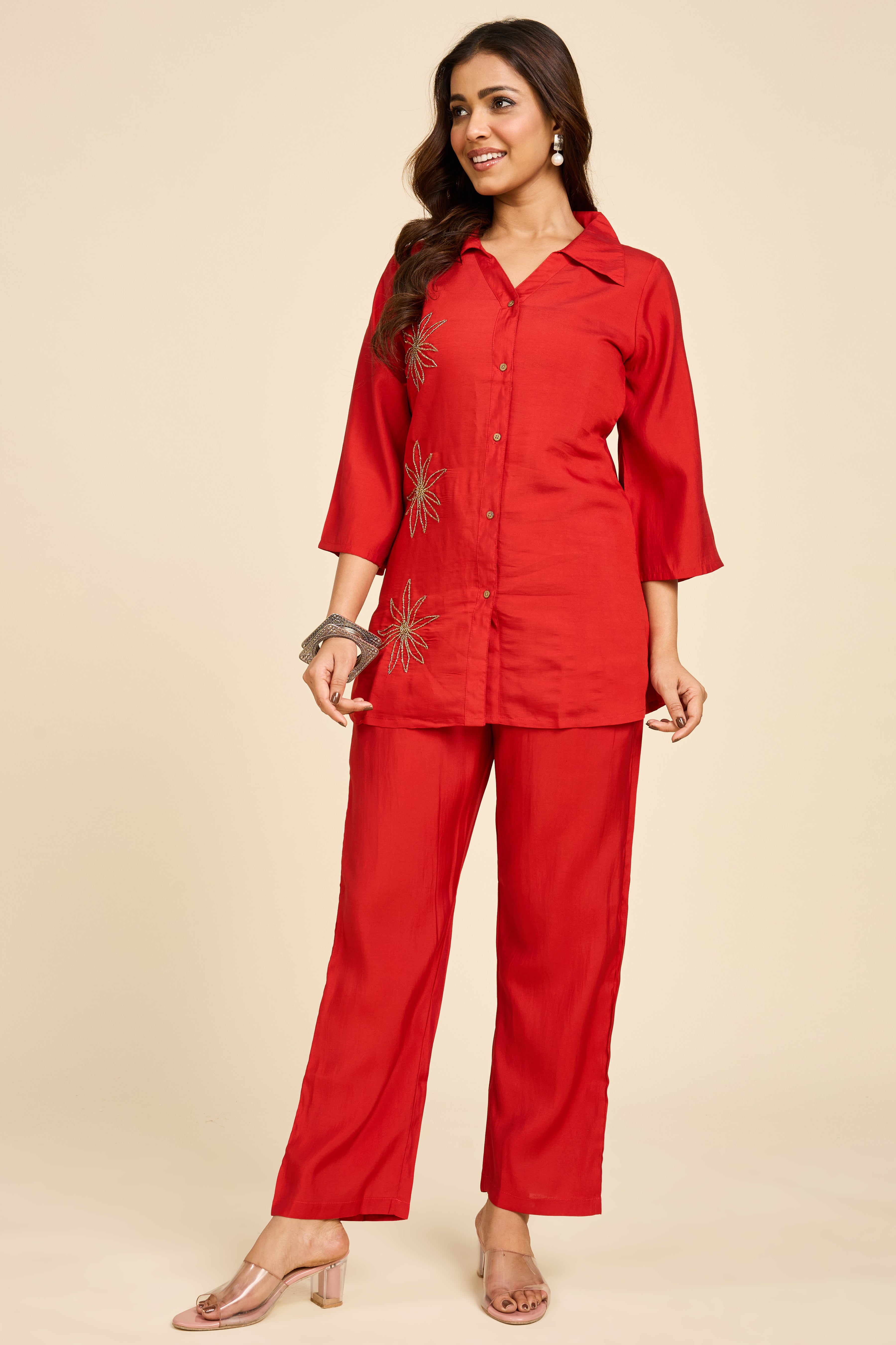 Alaya Select Red Embroidered Co-ord Set