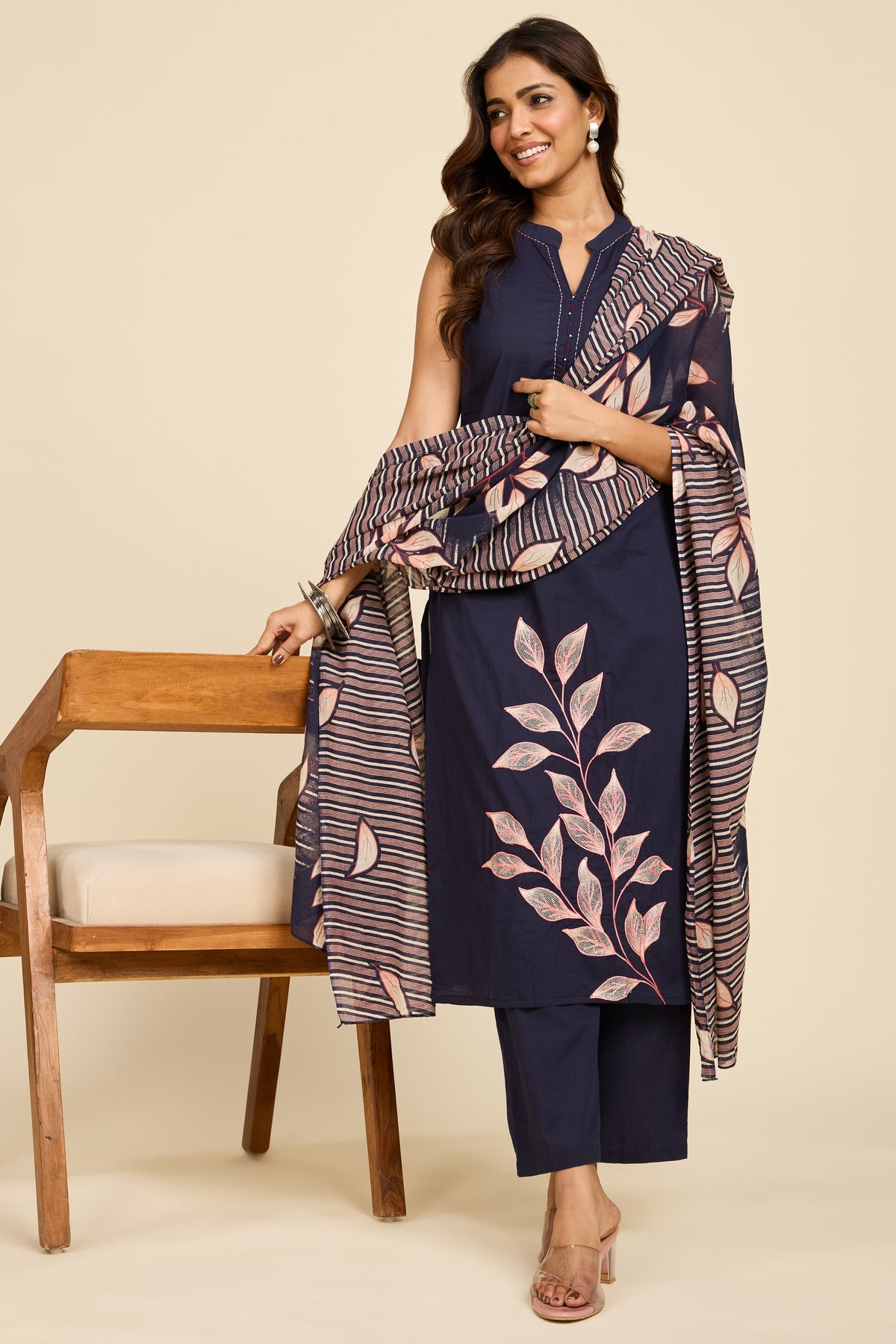 Alaya Select Indigo Embroidered Kurta Set