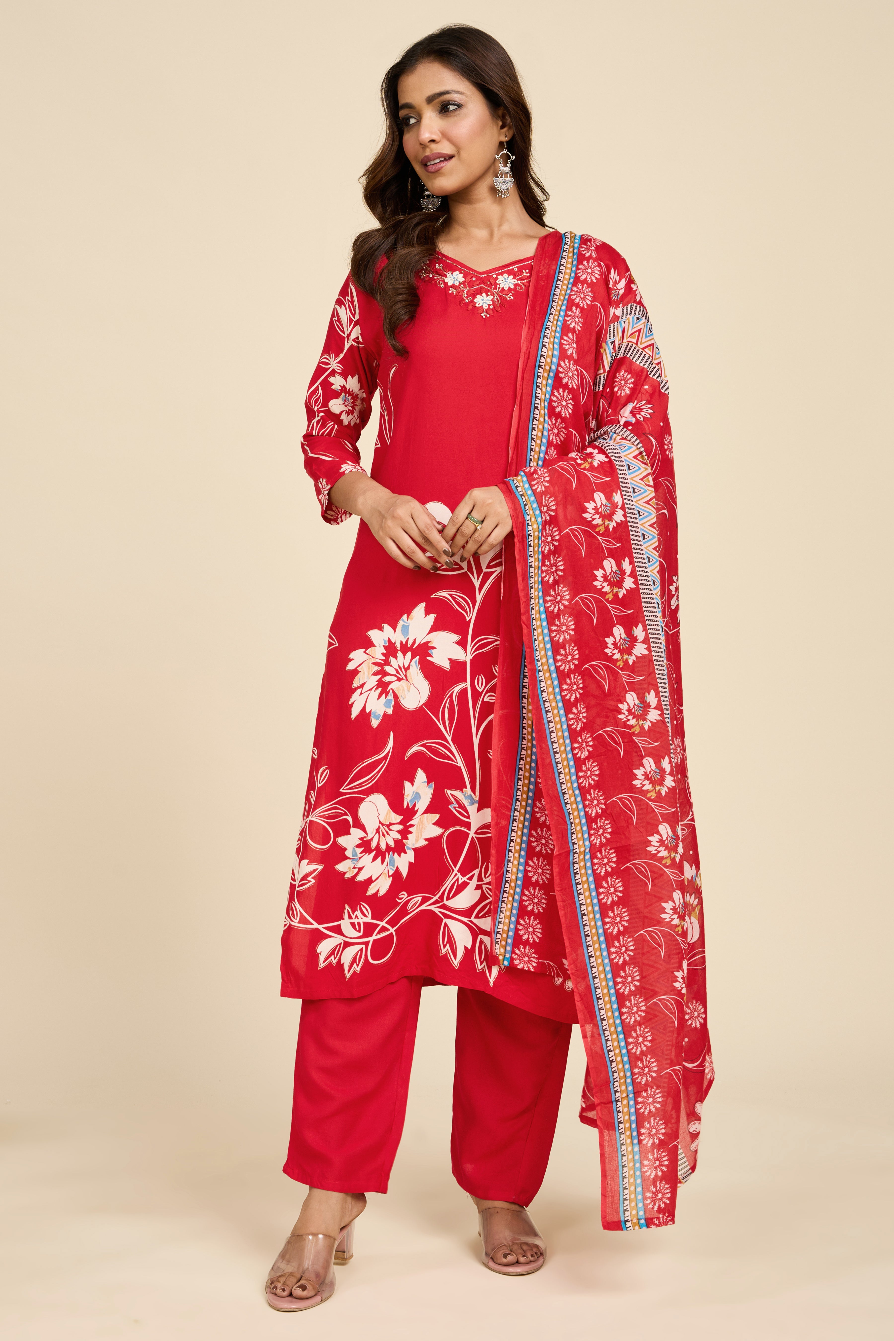 Alaya Select Scarlet Cotton Kurta Set