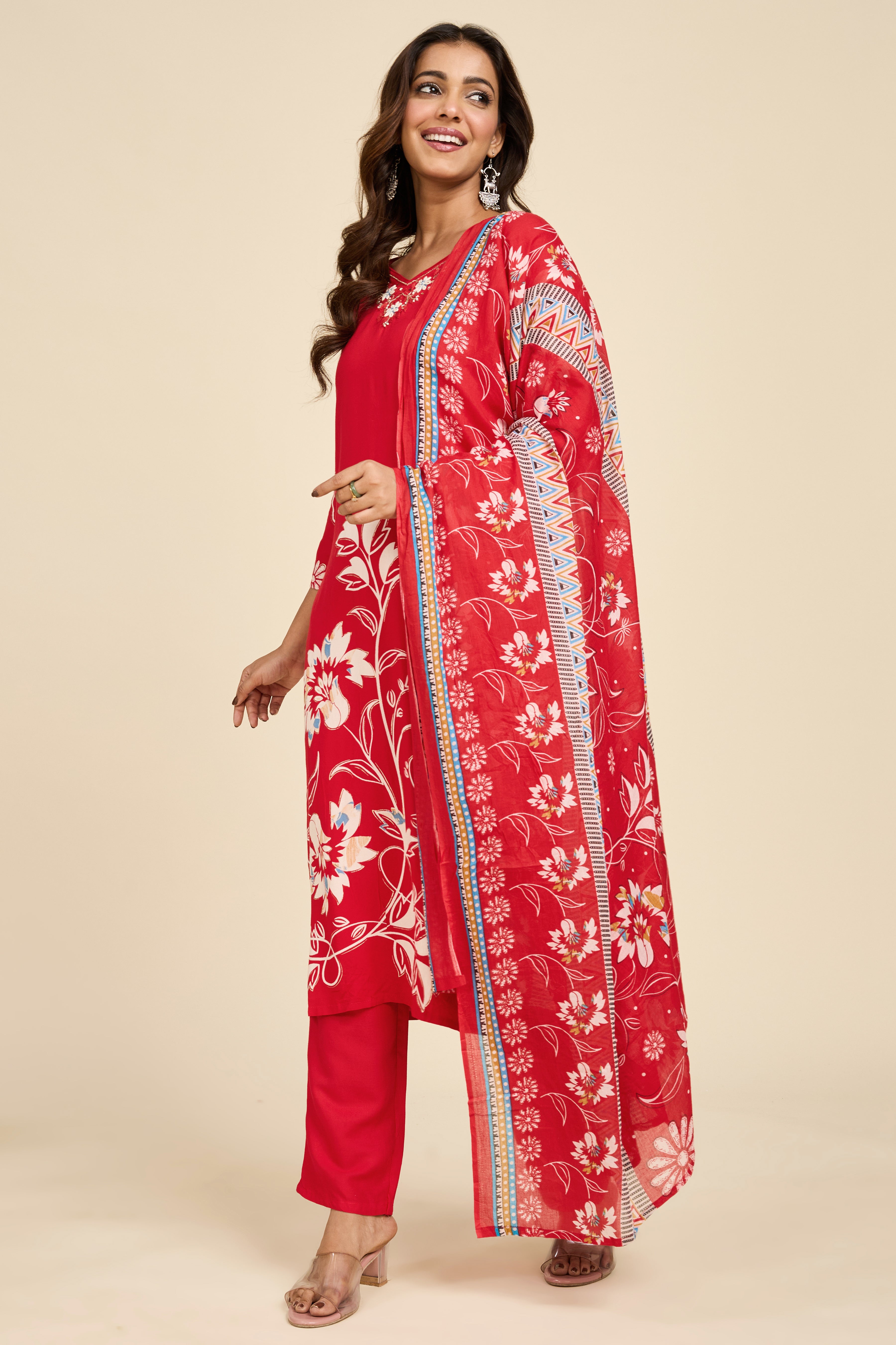Alaya Select Scarlet Cotton Kurta Set