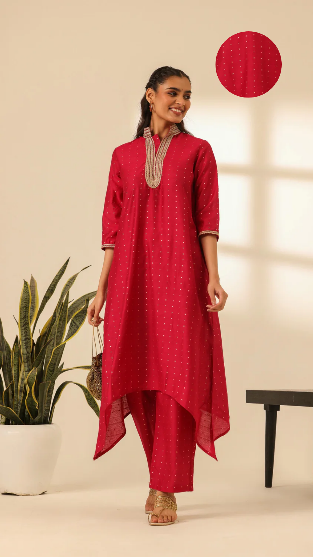 Rangrez Pink Bliss A Line Kurta Set
