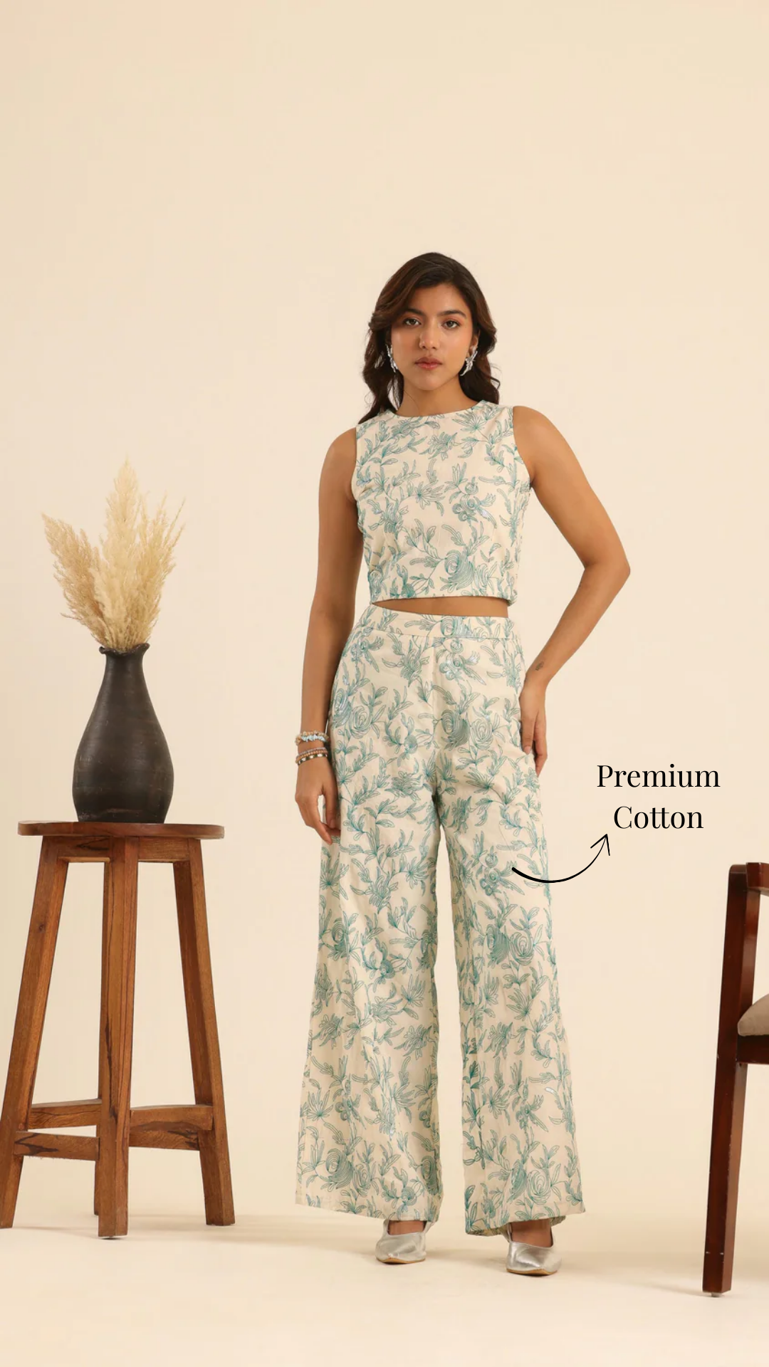 Rangrez Mint Glow Cotton Embroidered Set