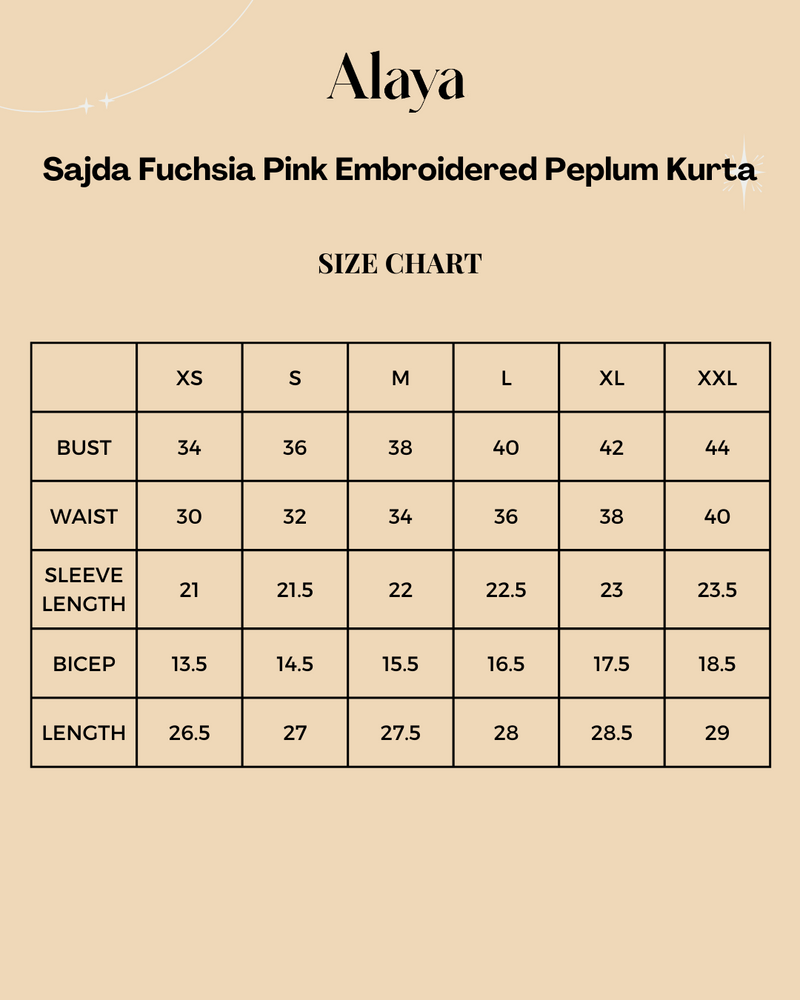 Sajda Fuchsia Pink Embroidered Peplum Kurta