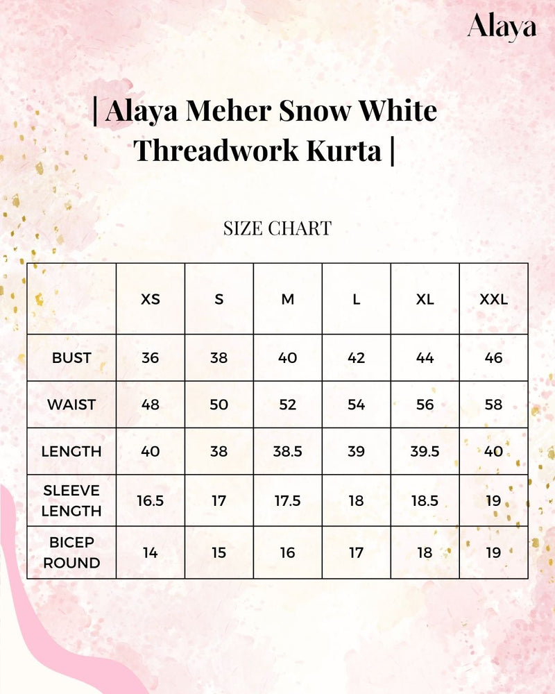Alaya Meher Snow White Threadwork Kurta