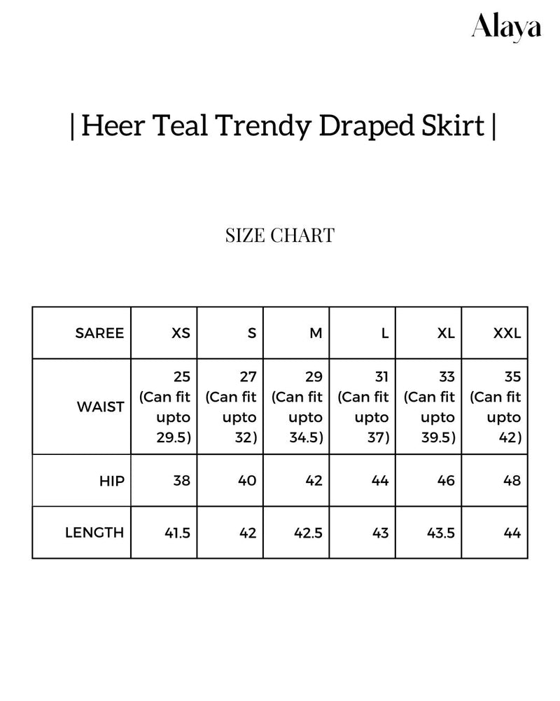 Alaya Heer Teal Trendy Draped Skirt Set