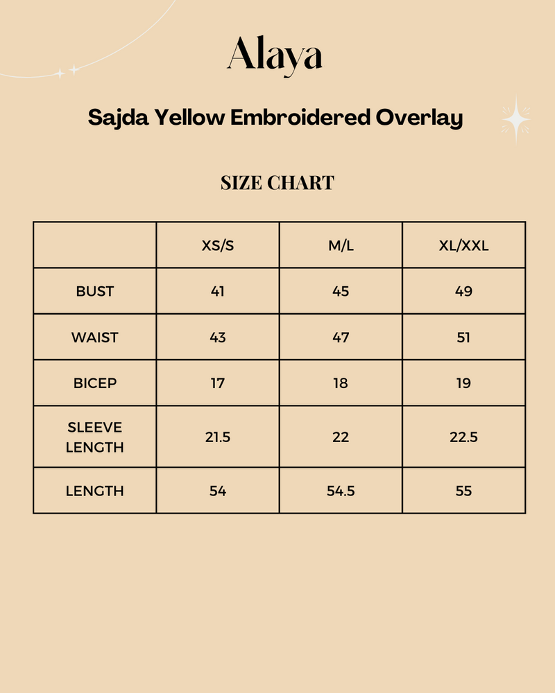 Sajda Yellow Embroidered Overlay