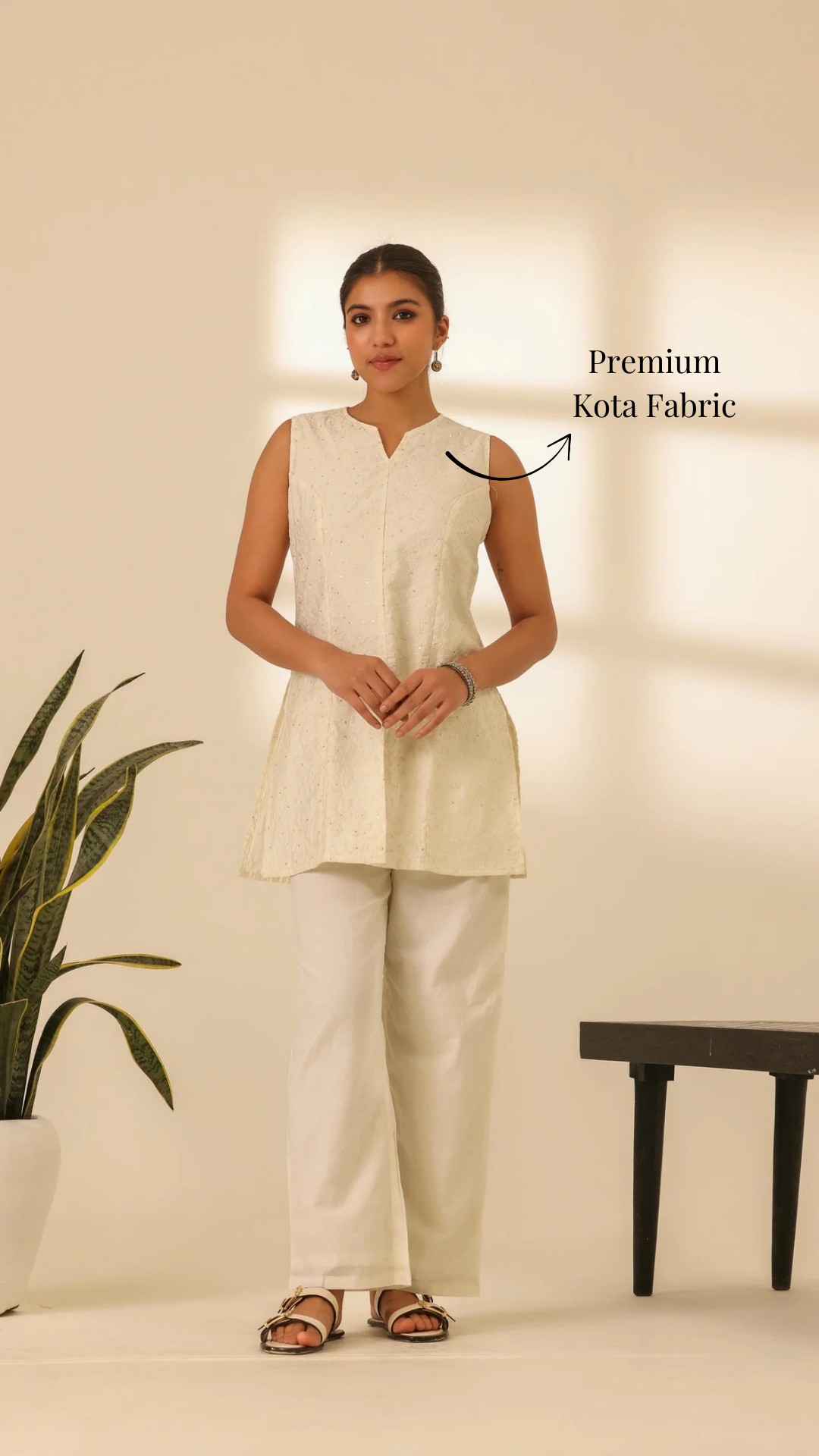 Rangrez Moonlight White Embroidered Short Kurta Set
