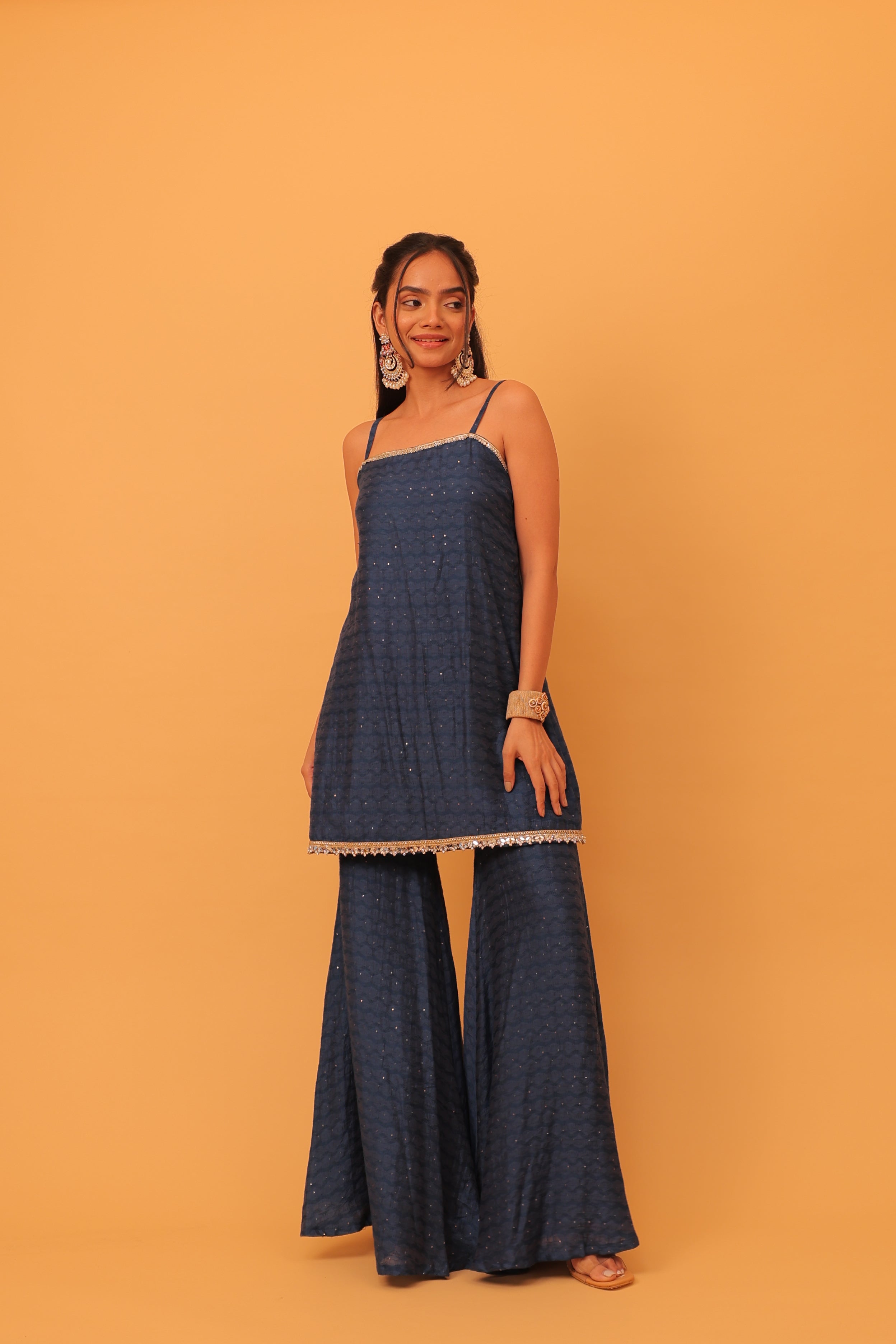 Alaya Mehfil Azure Blue Cami Kurta Set