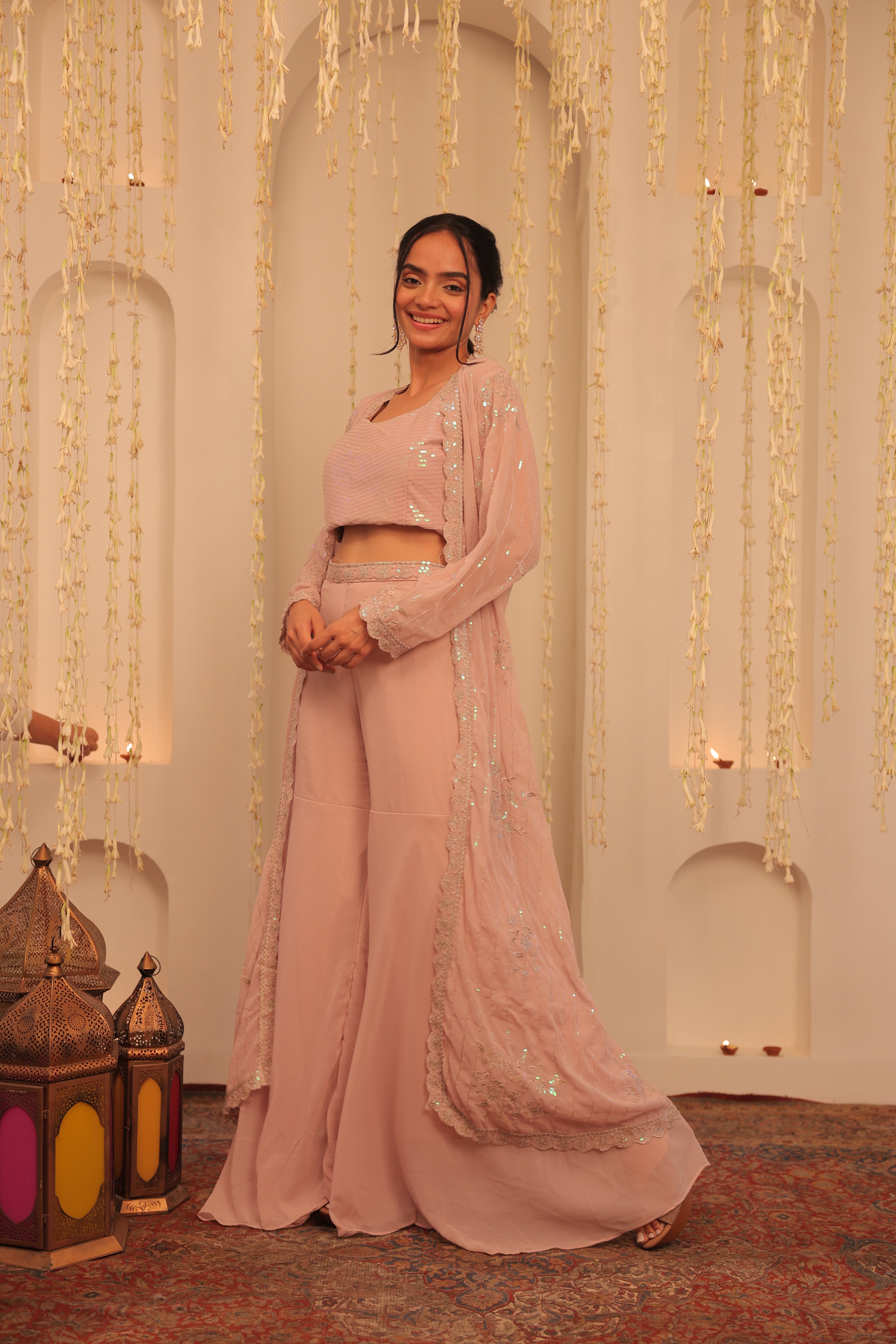 Alaya Mehfil Mauve Cape Gharara Set