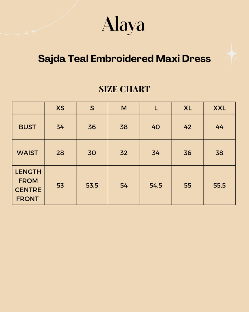 Sajda Teal Embroidered Maxi Dress