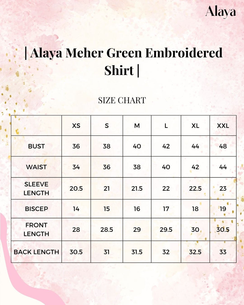Alaya Meher Green Embroidered Shirt