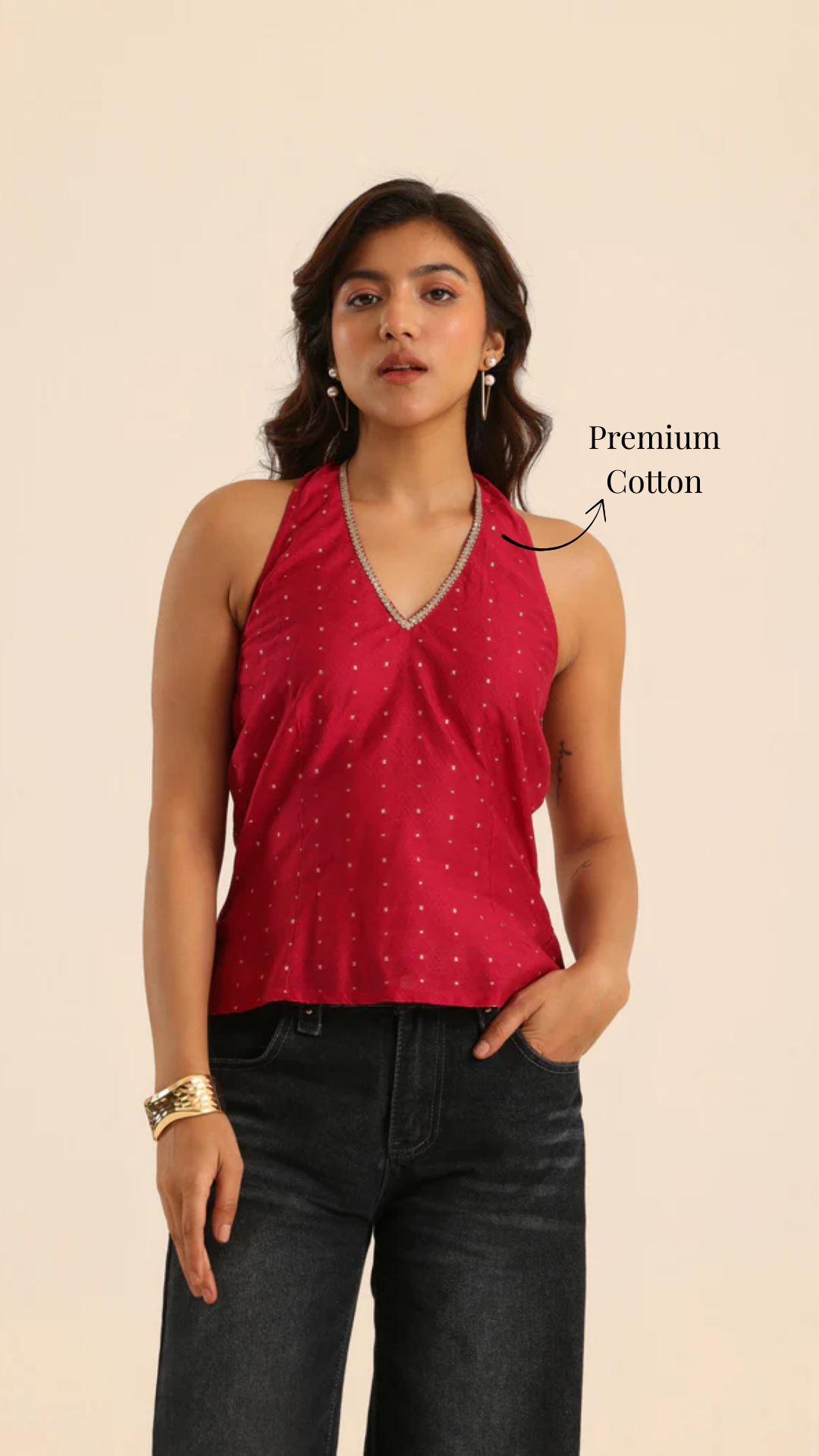 Rangrez Hot Pink Halter Neck Top