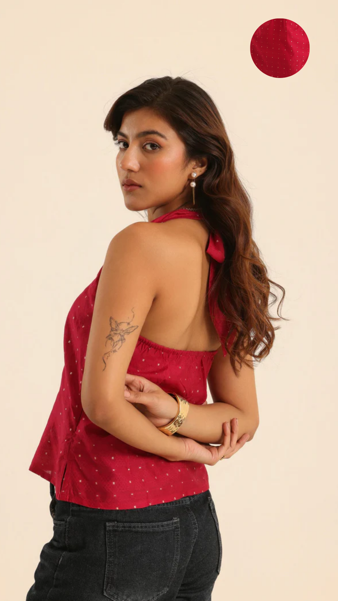 Rangrez Hot Pink Halter Neck Top
