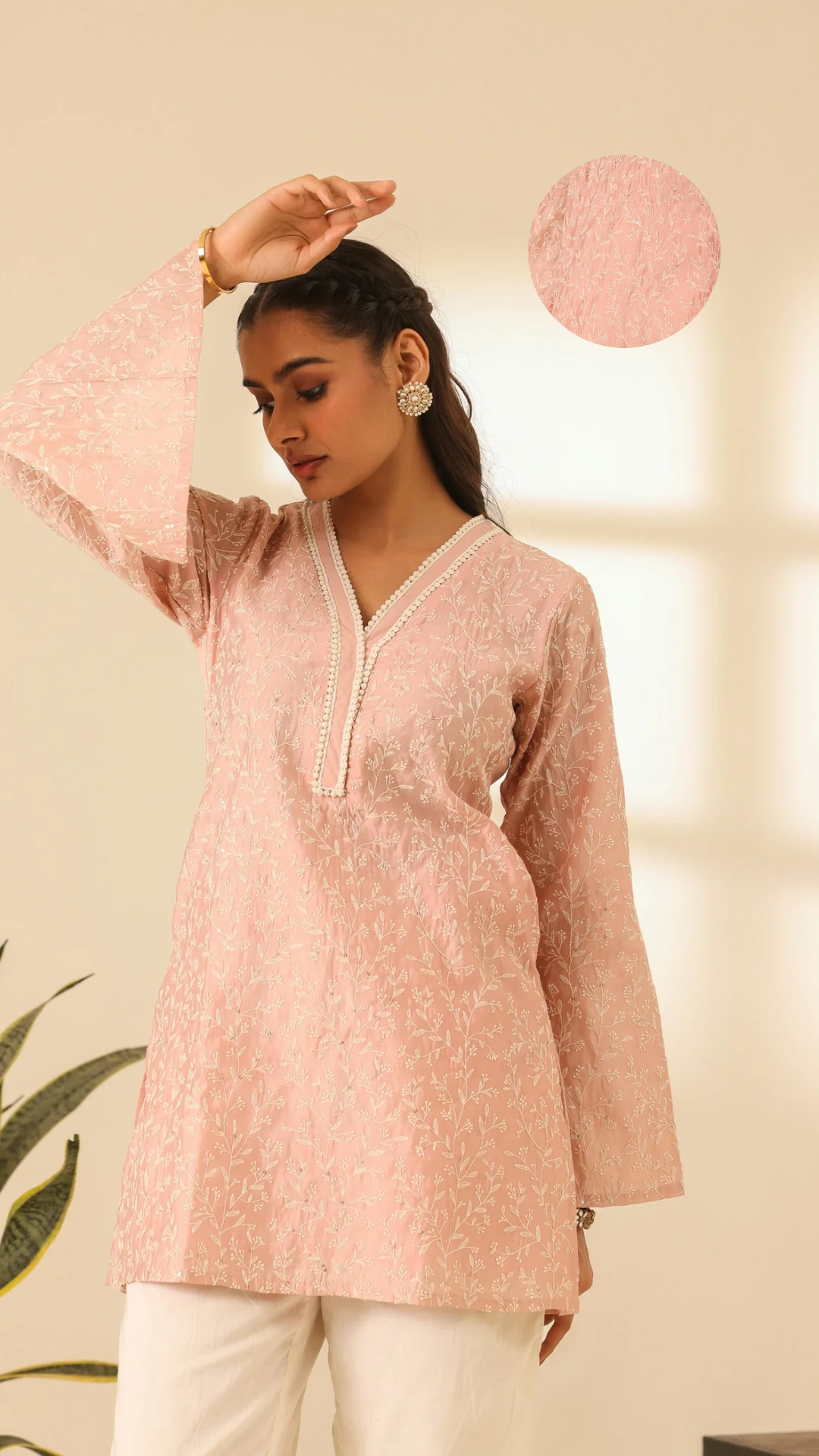 Rangrez Petal Pink Embroidered Kurta Set
