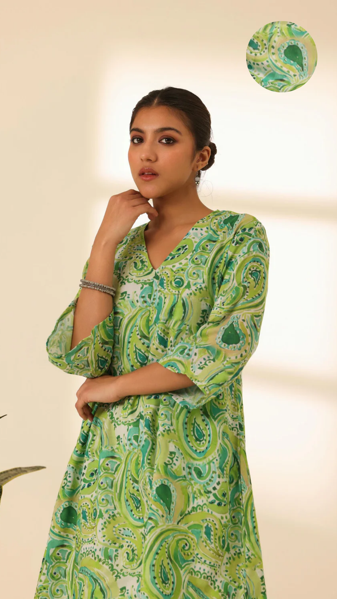 Rangrez Mean Green A Line Kurta Set