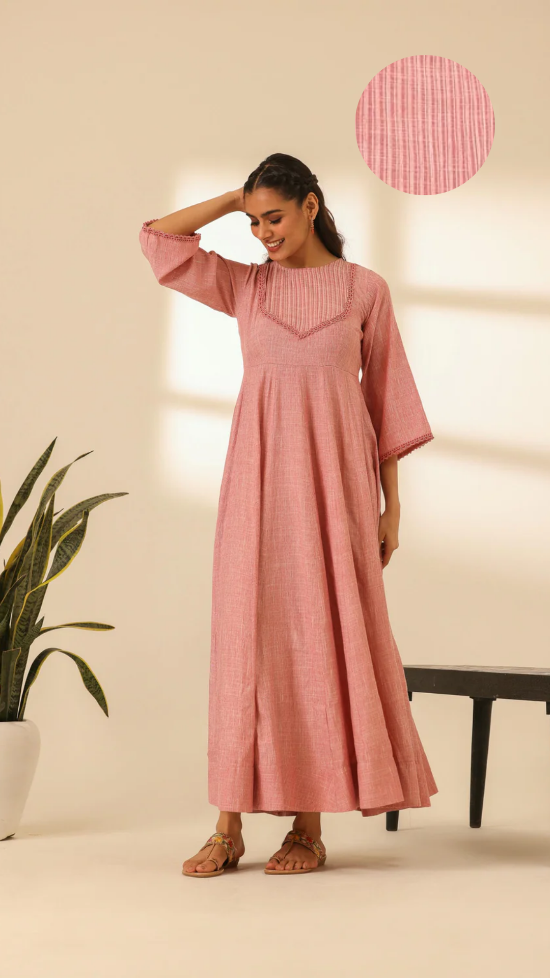 Rangrez Pink Plush Anarkali Dress
