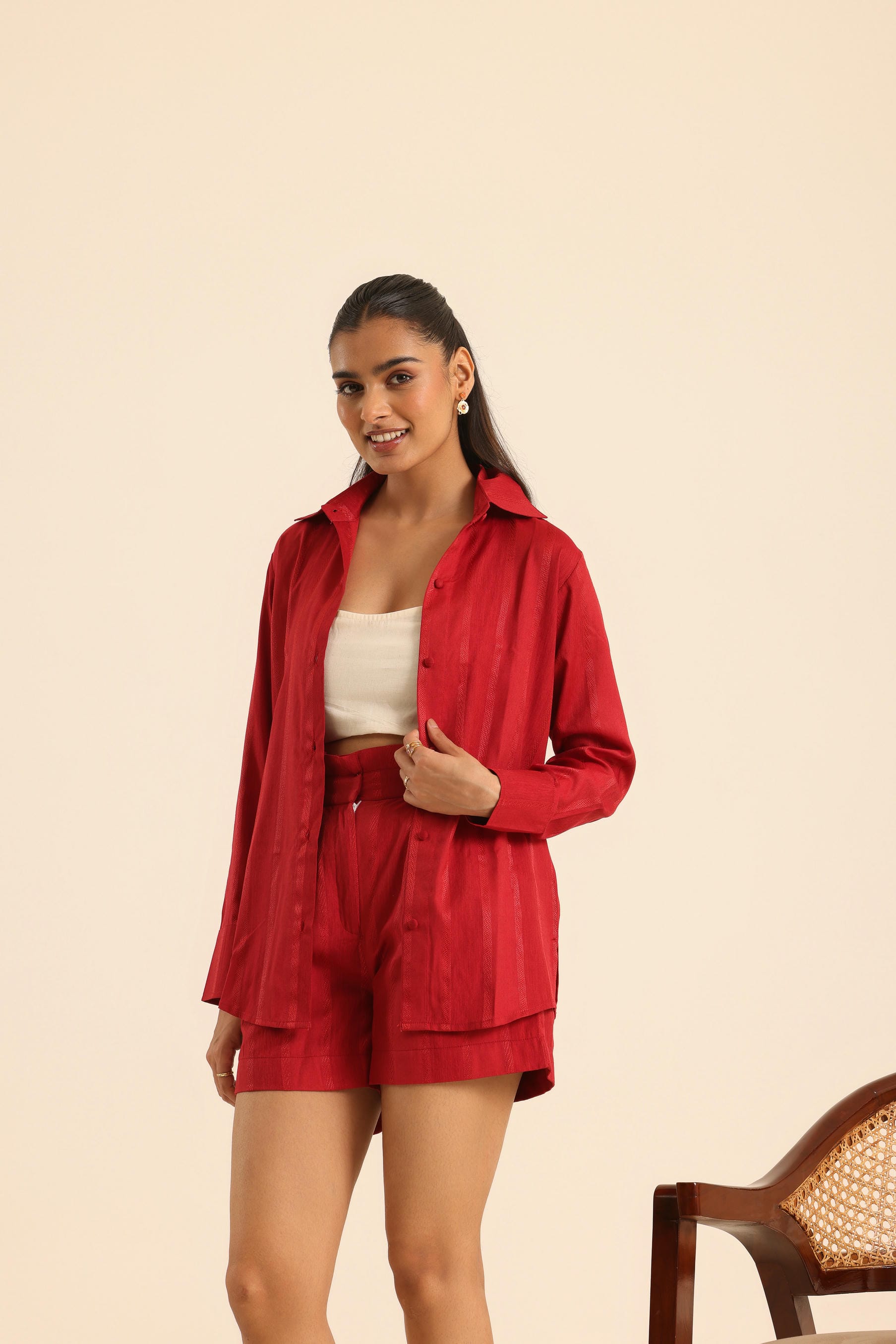 Rangrez Cherry Pop Shirt And Shorts Set