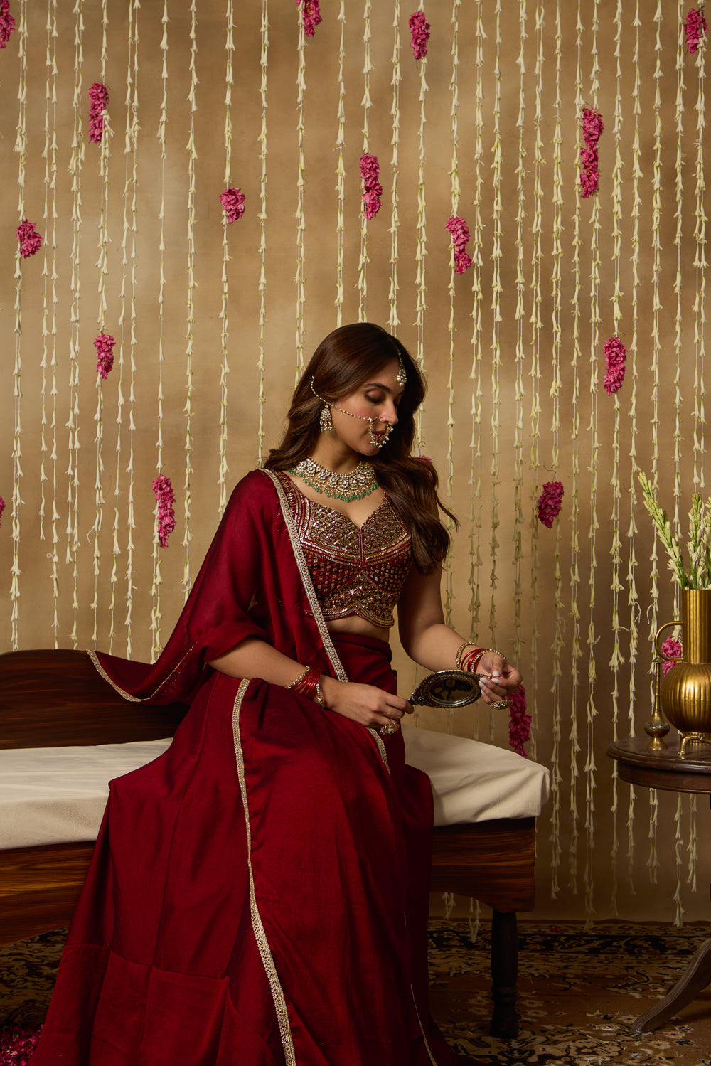 Jhoom Ruby Sequin Embroidered Lehenga Set