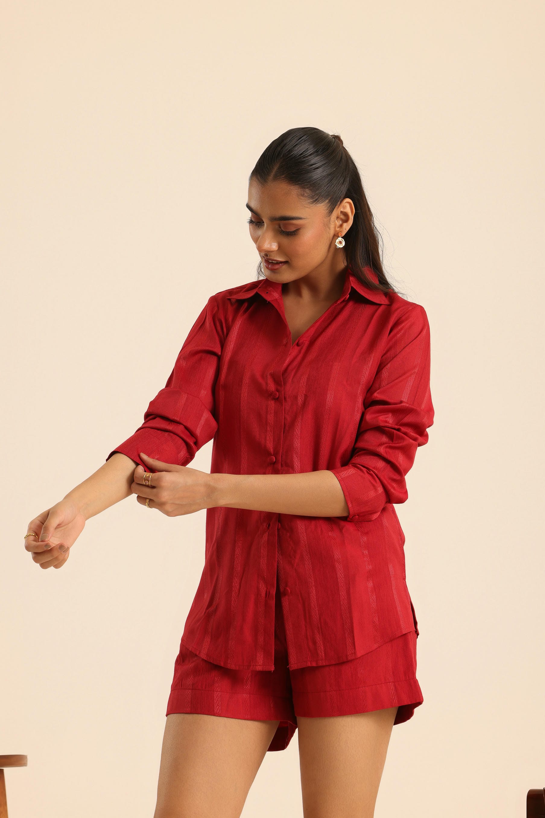 Rangrez Cherry Pop Shirt And Shorts Set