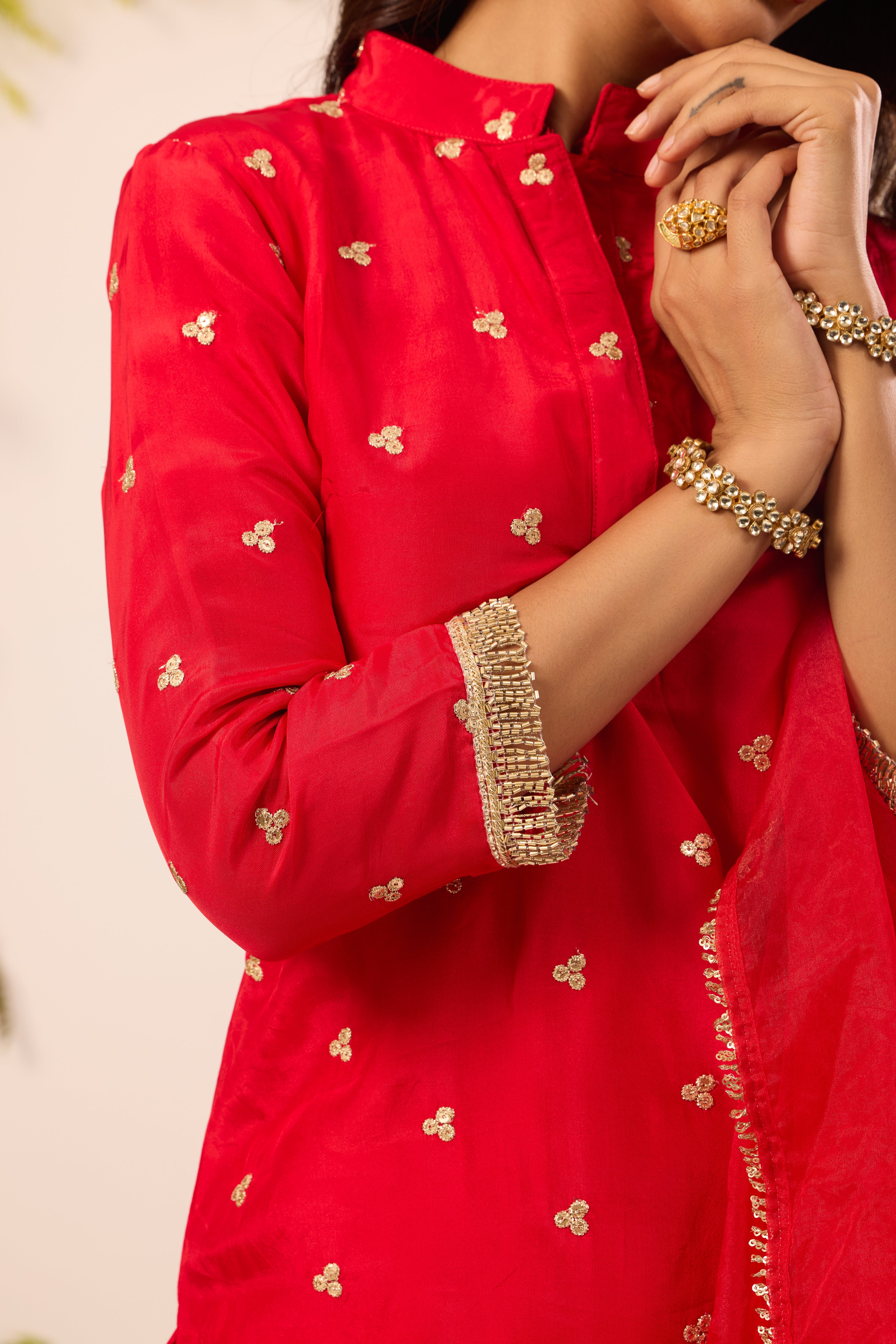 Mastaani Classic Red Kurta Set