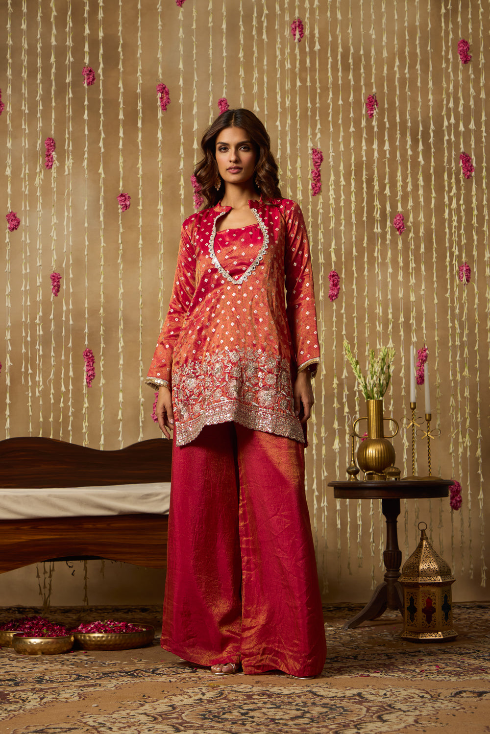 Jhoom Rustic Red Brocade Set
