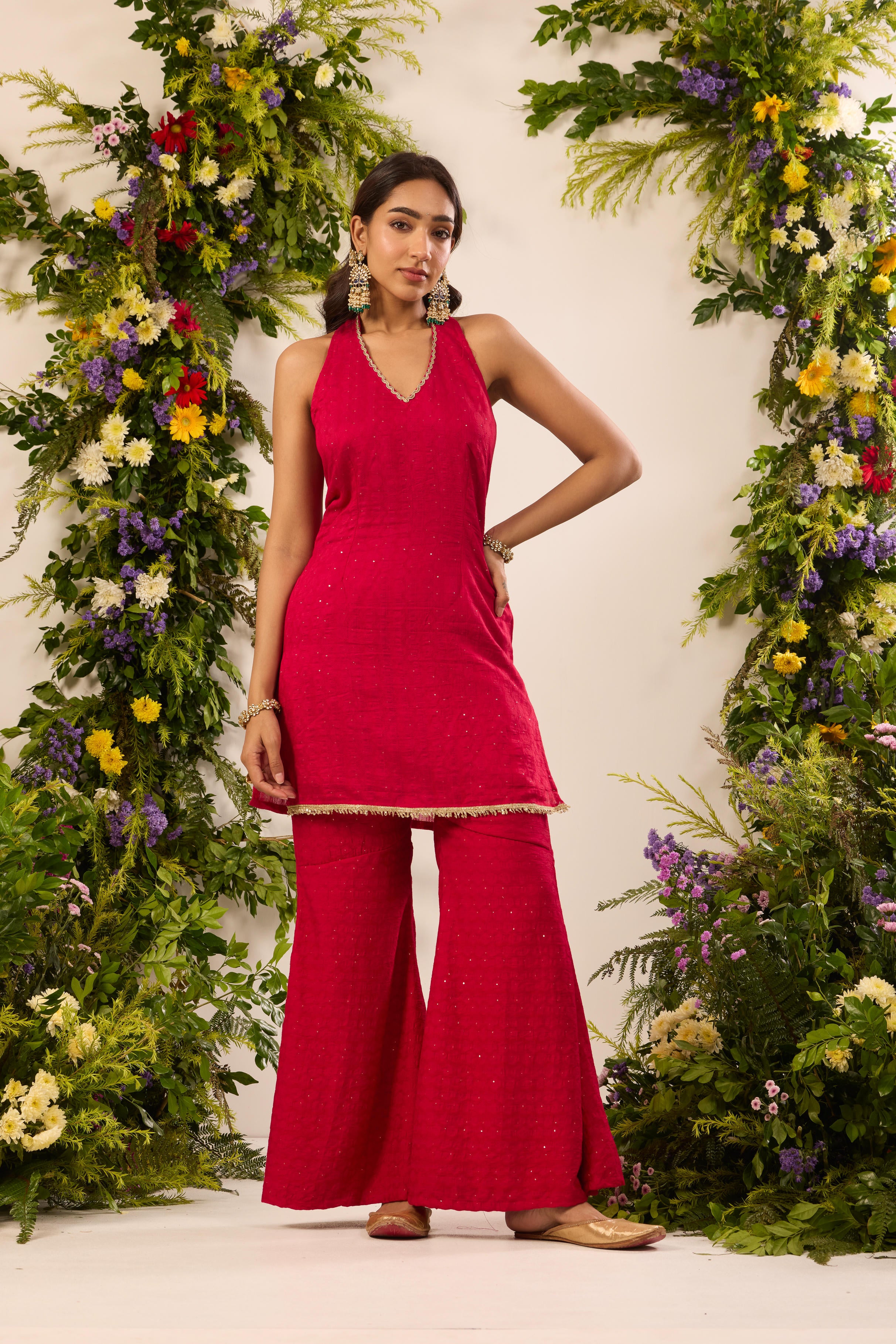 Mastaani Punch Pink Kurta Sharara Set