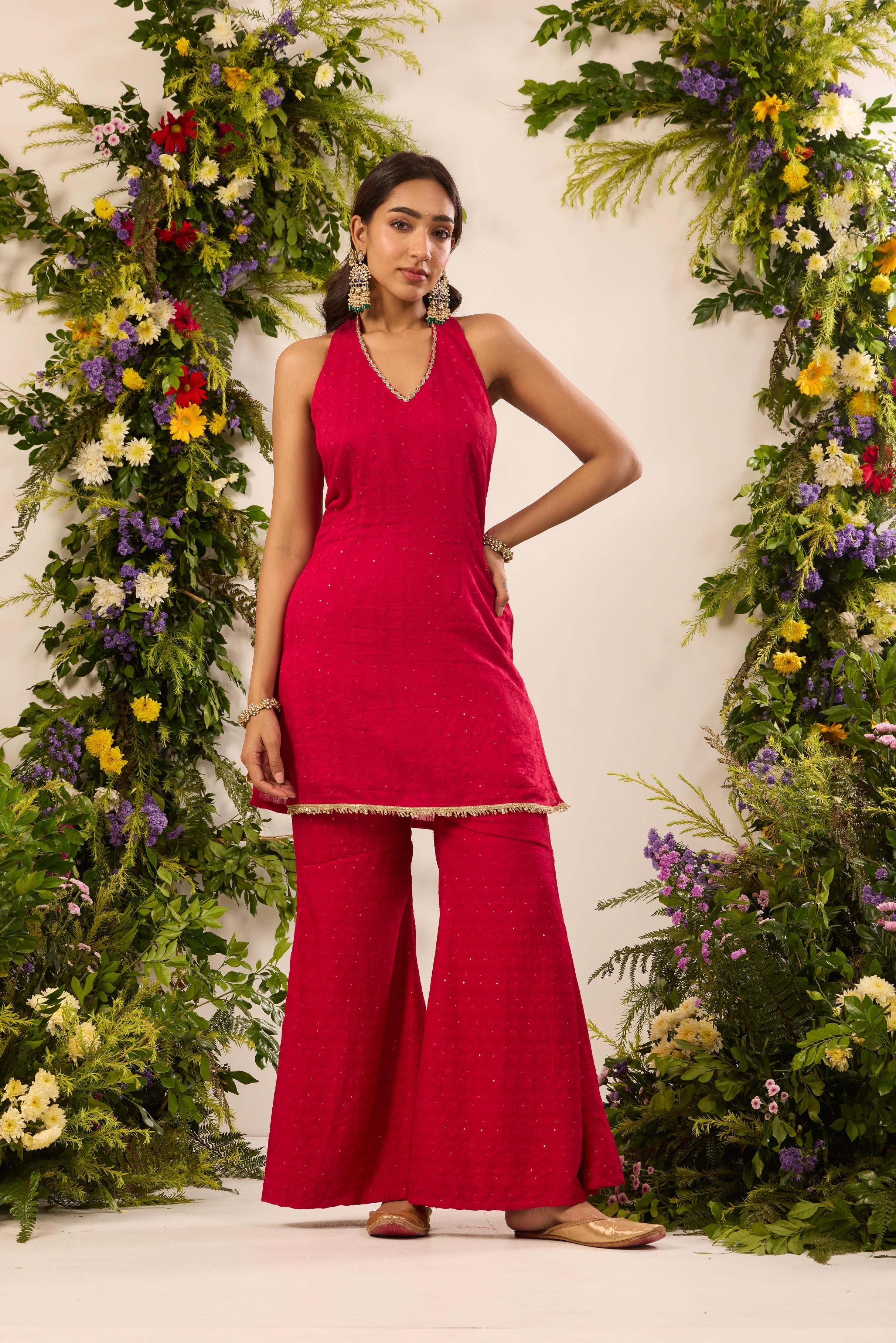 Mastaani Punch Pink Kurta Sharara Set