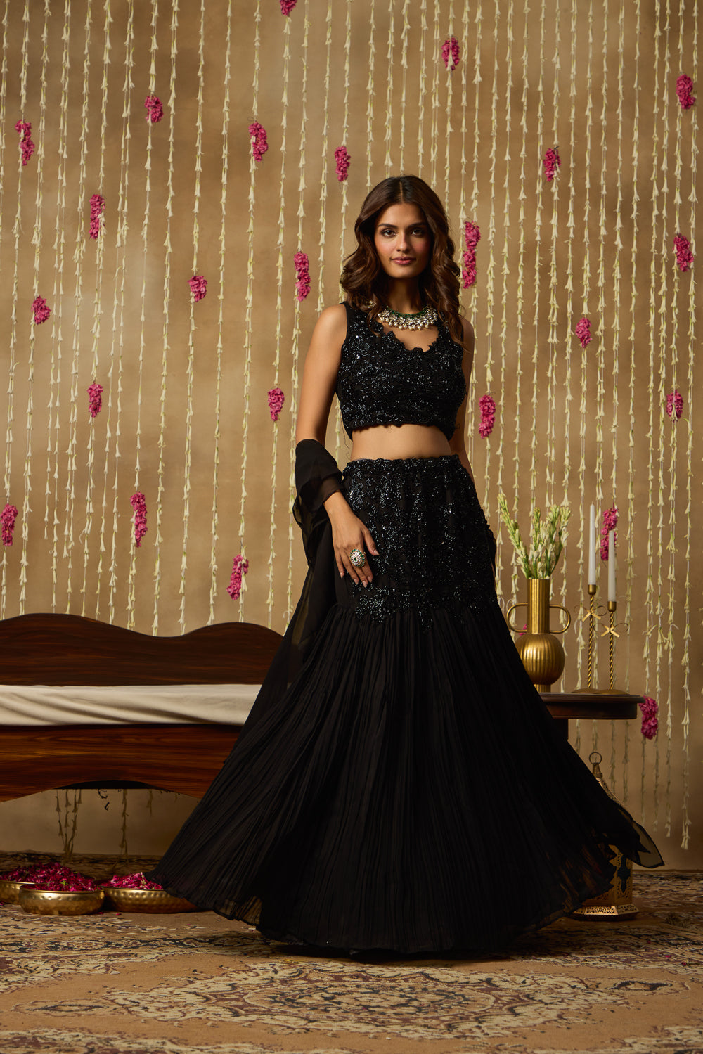 Jhoom Midnight Sequin Lehenga Set