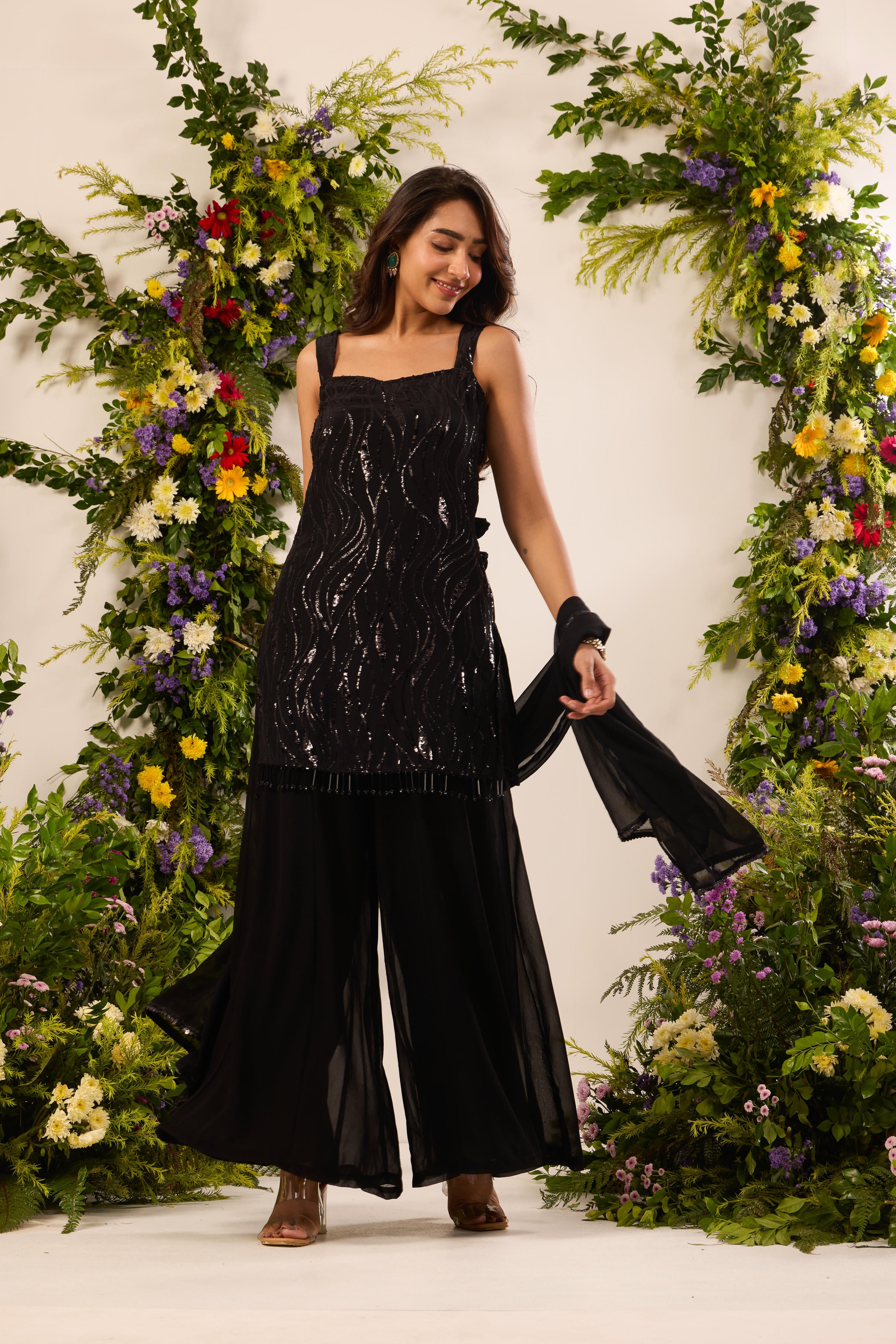 Mastaani Black Shine Kurta Set