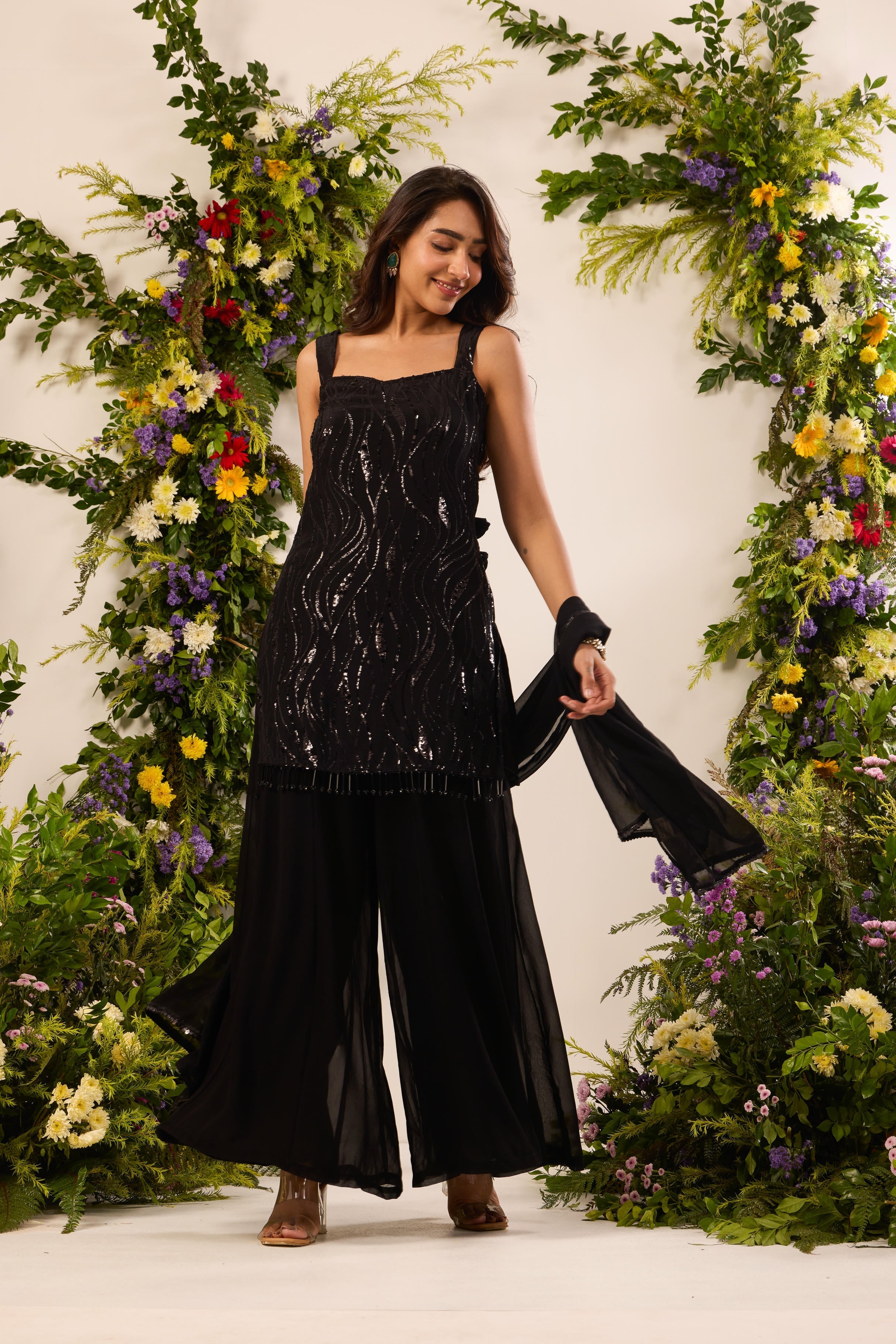 Mastaani Black Shine Kurta Set