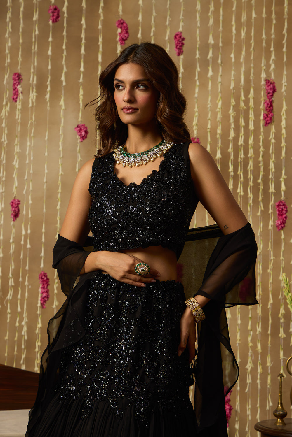 Jhoom Midnight Sequin Lehenga Set