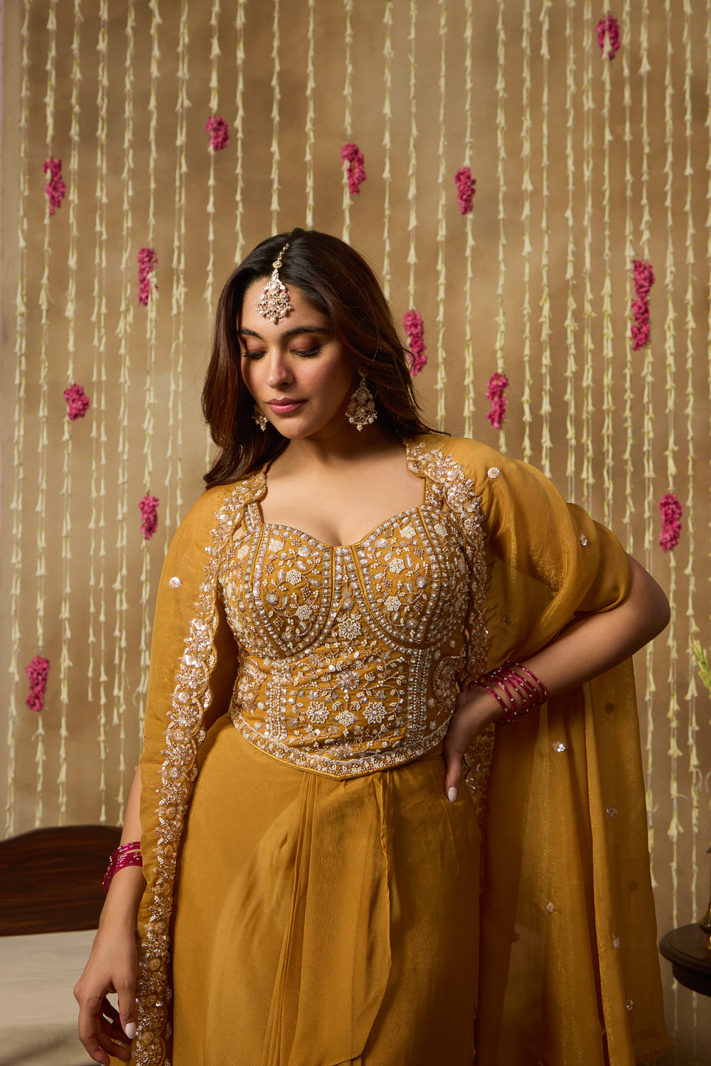 Jhoom Amber Mirror Cape Set
