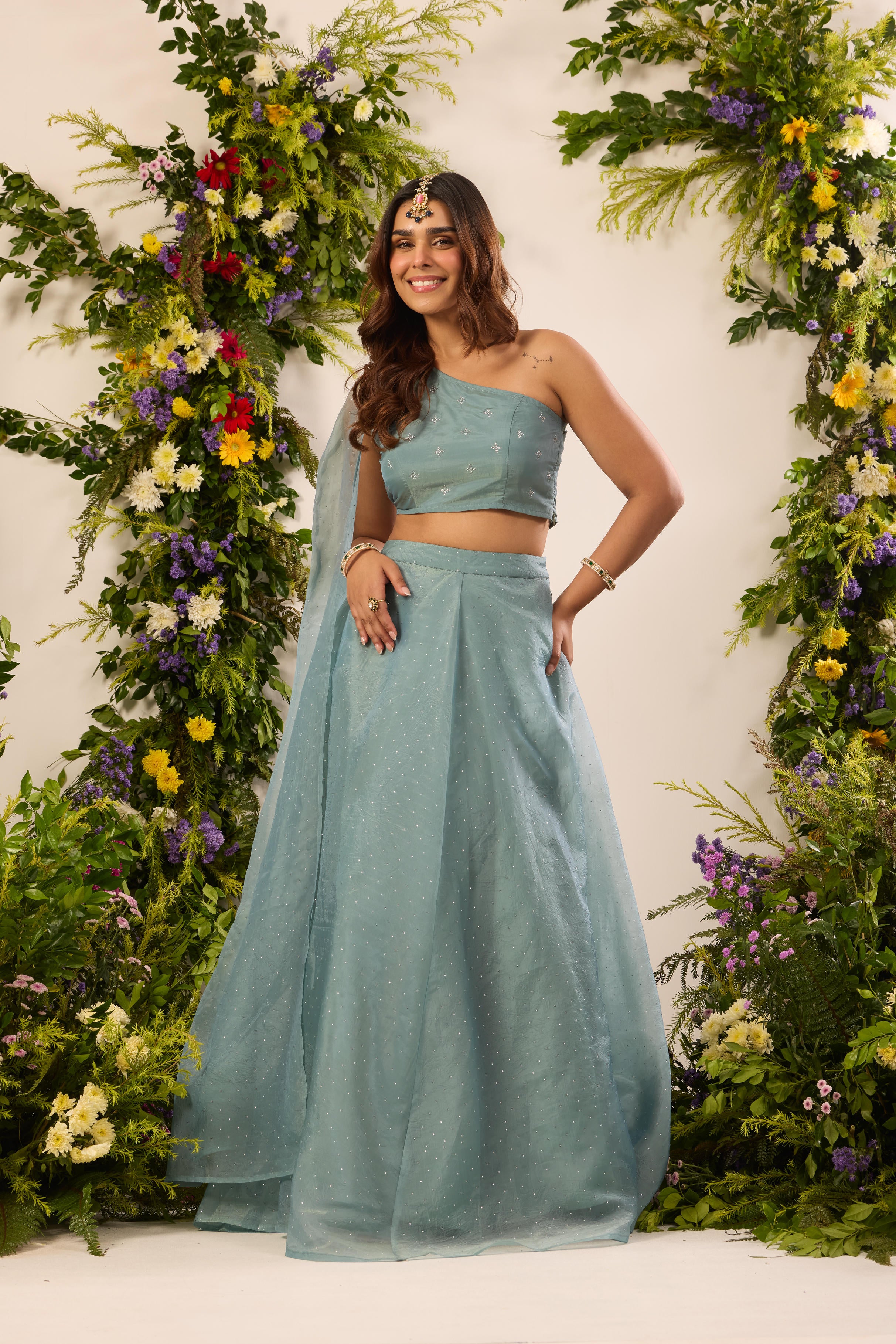 Mastaani Mist Blue Lehenga Set