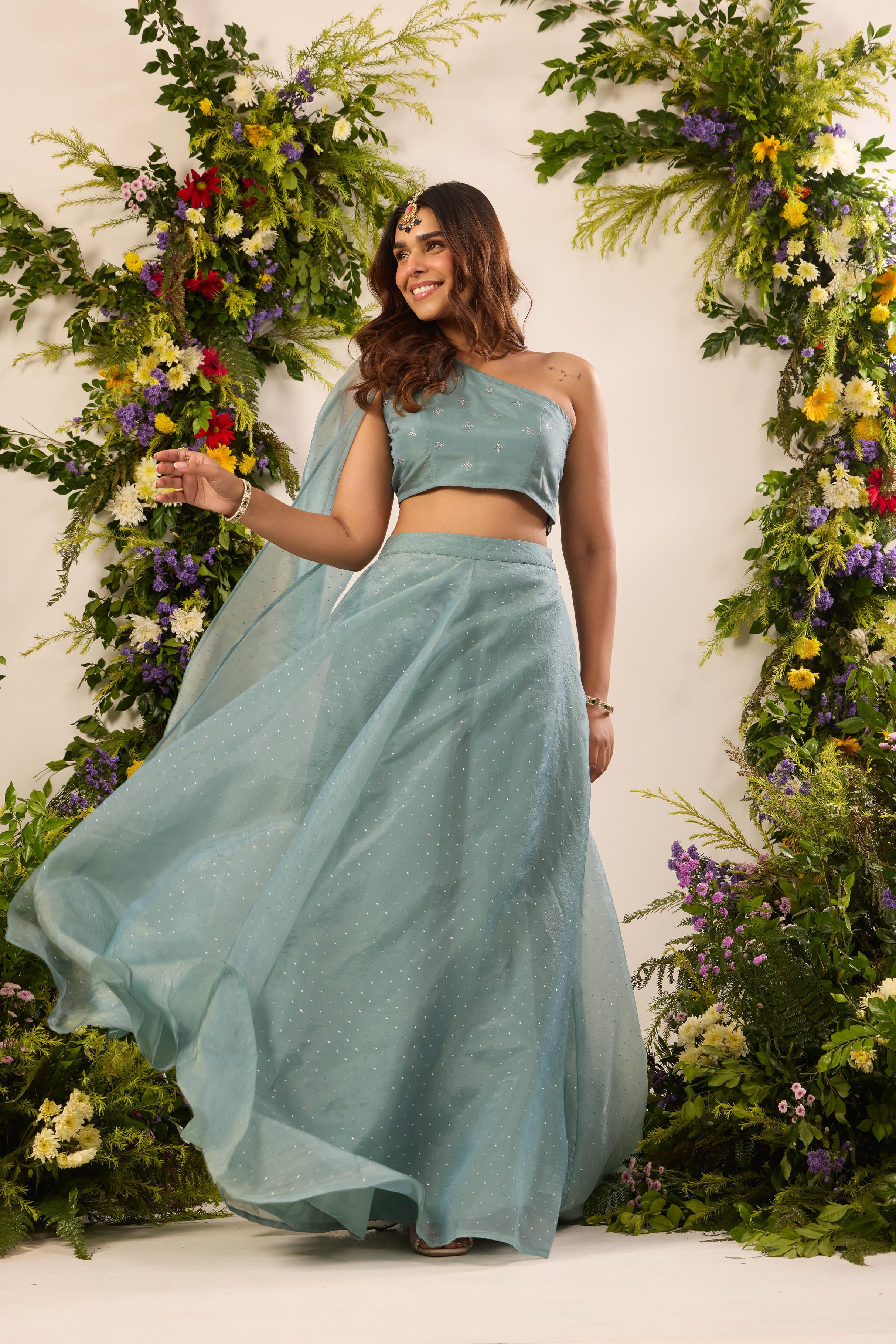Mastaani Mist Blue Lehenga Set