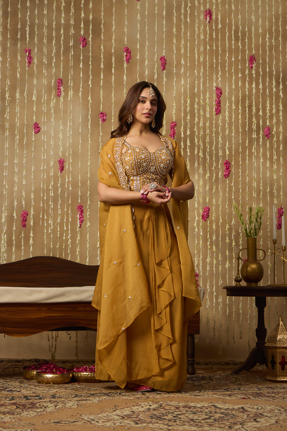 Jhoom Amber Mirror Cape Set
