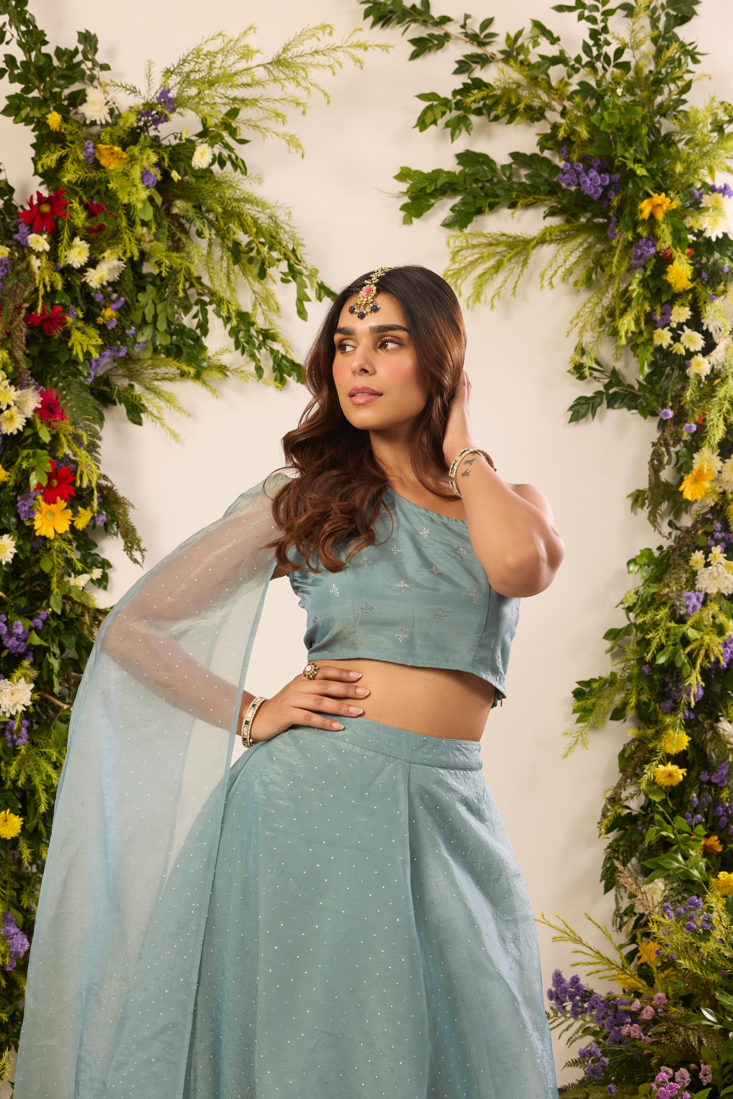 Mastaani Mist Blue Lehenga Set