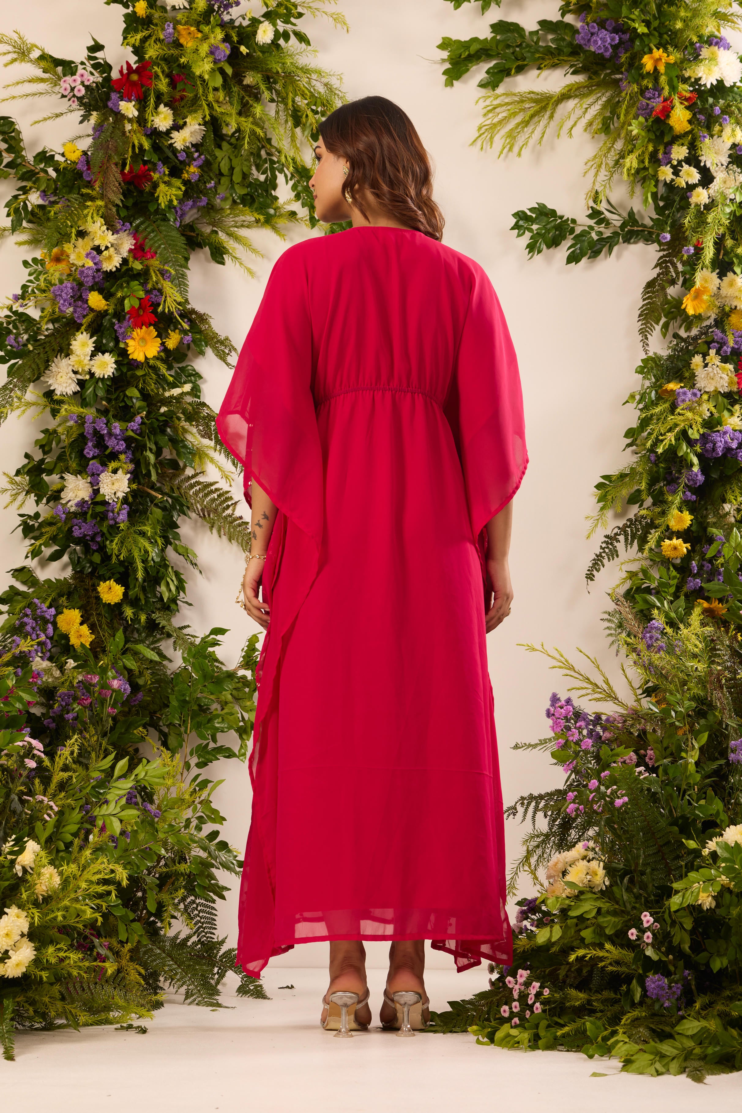 Mastaani Rani Pink Embroidered Kaftan
