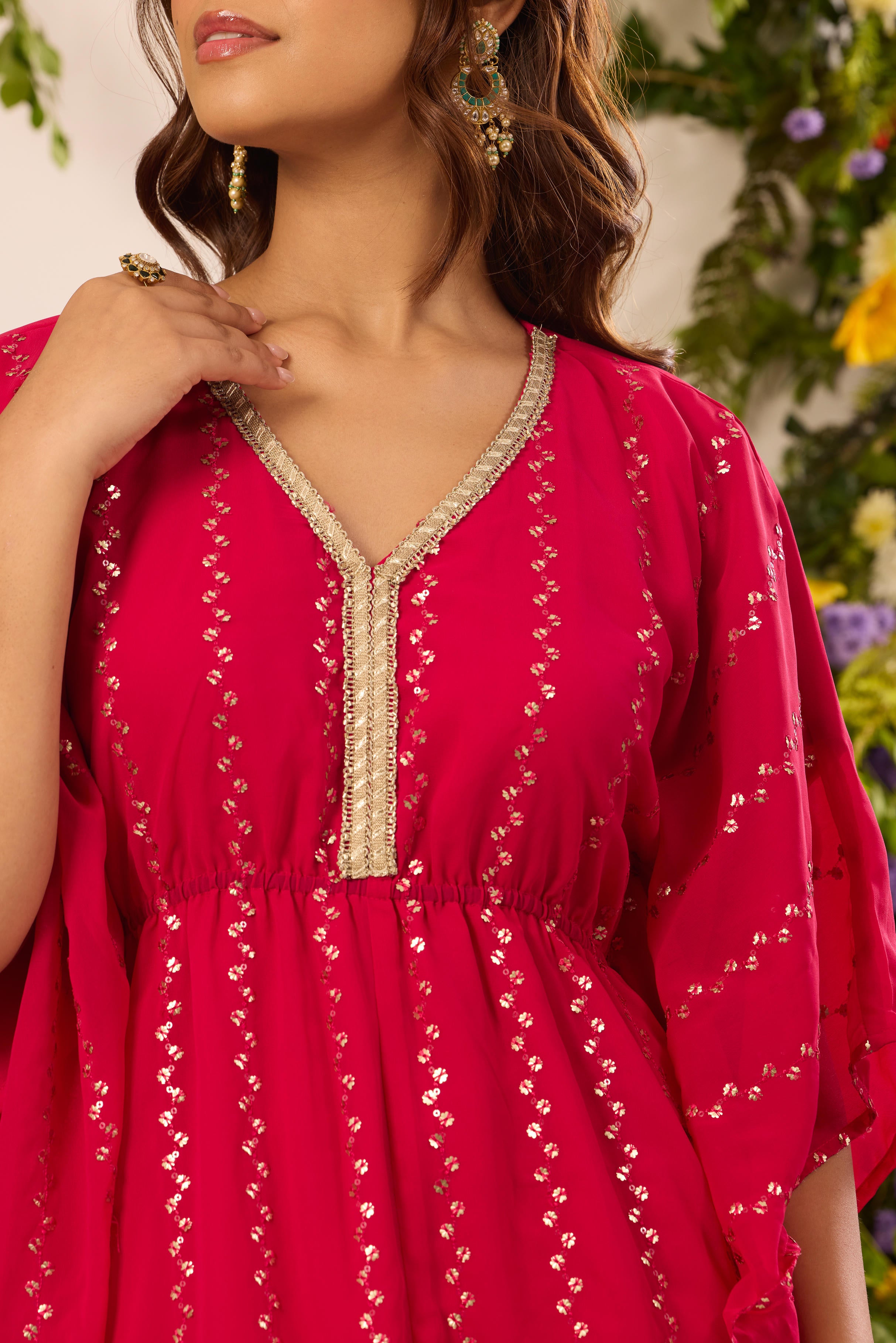 Mastaani Rani Pink Embroidered Kaftan