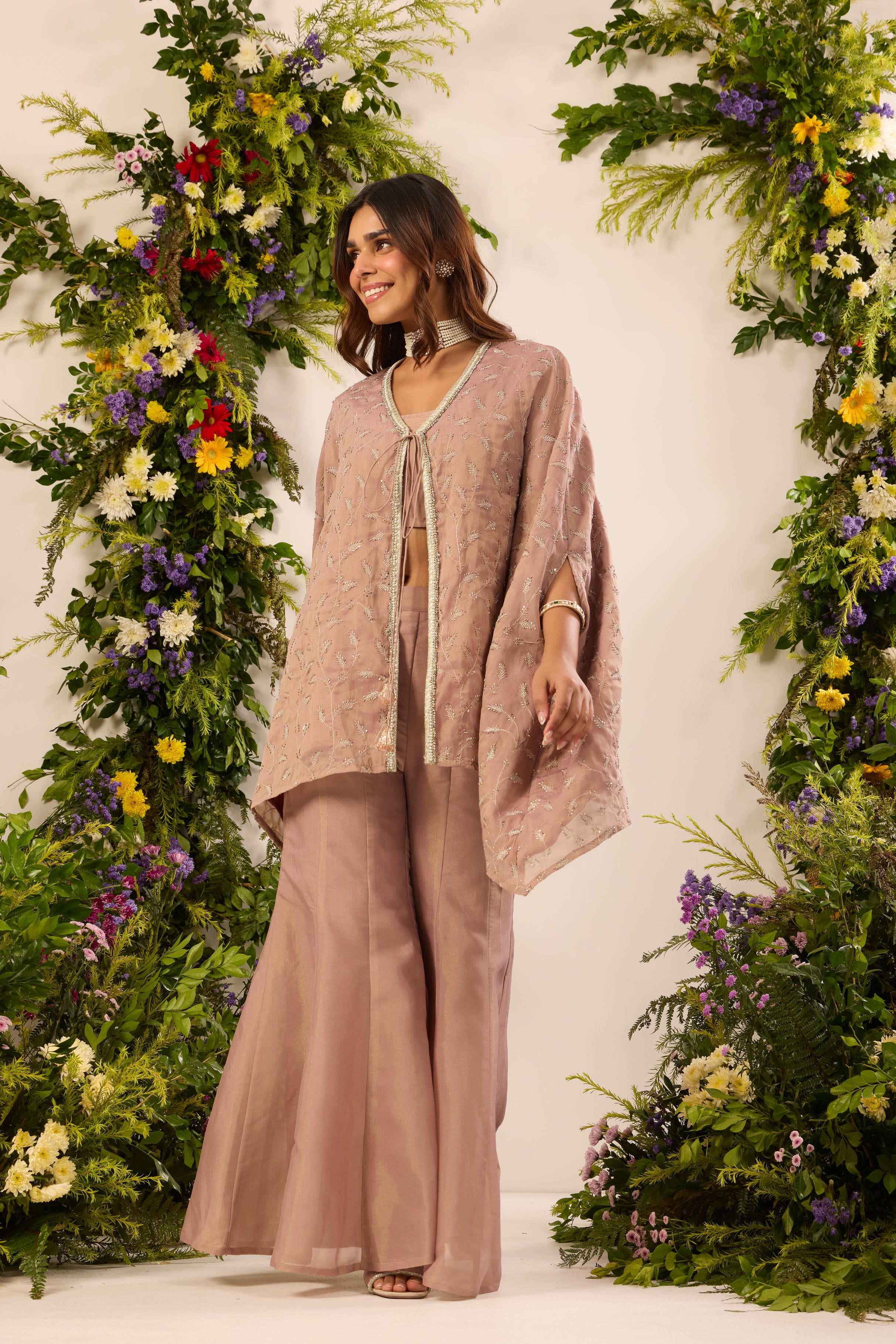 Mastaani Dusty Rose Cape Set