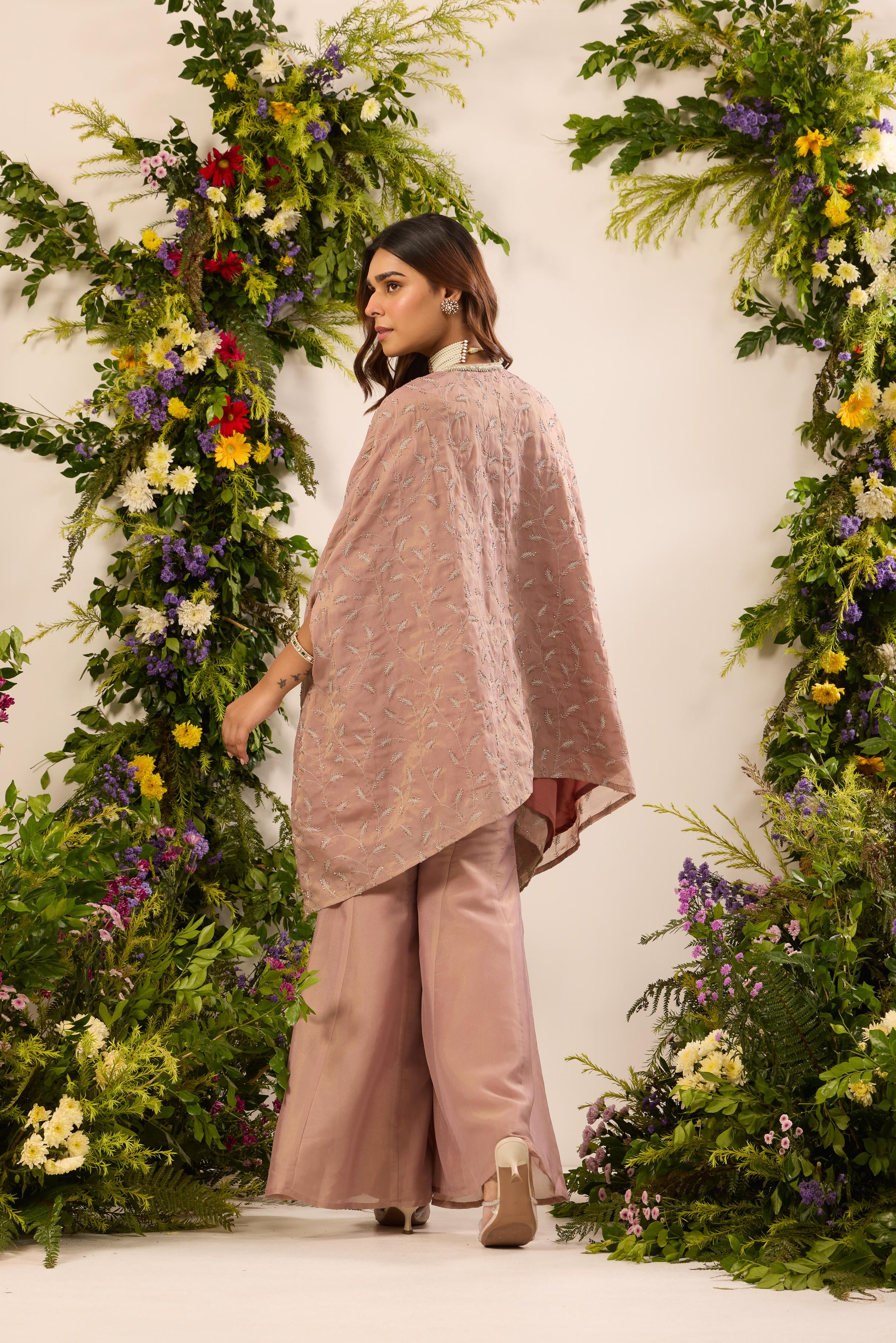 Mastaani Dusty Rose Cape Set