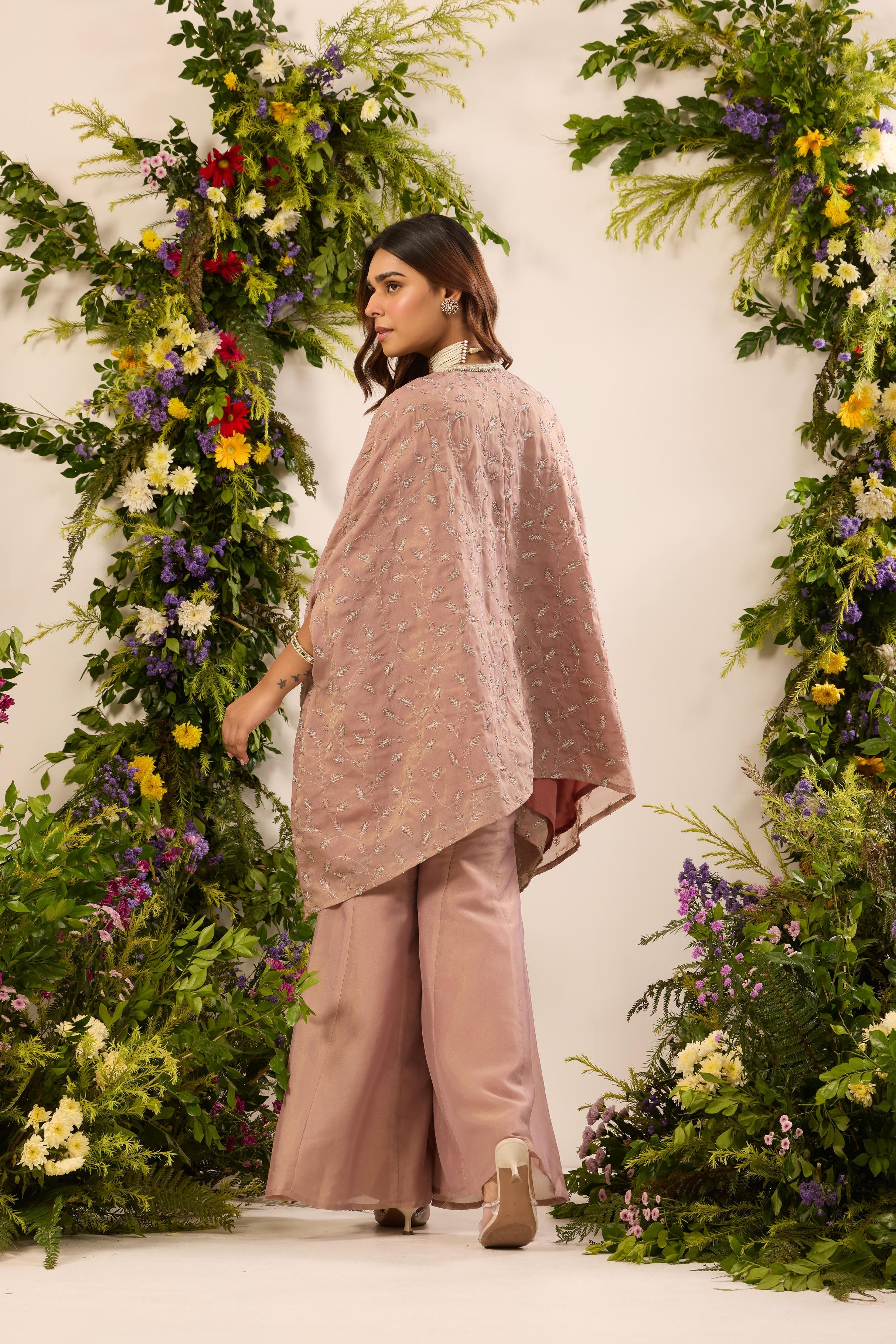 Mastaani Dusty Rose Cape Set
