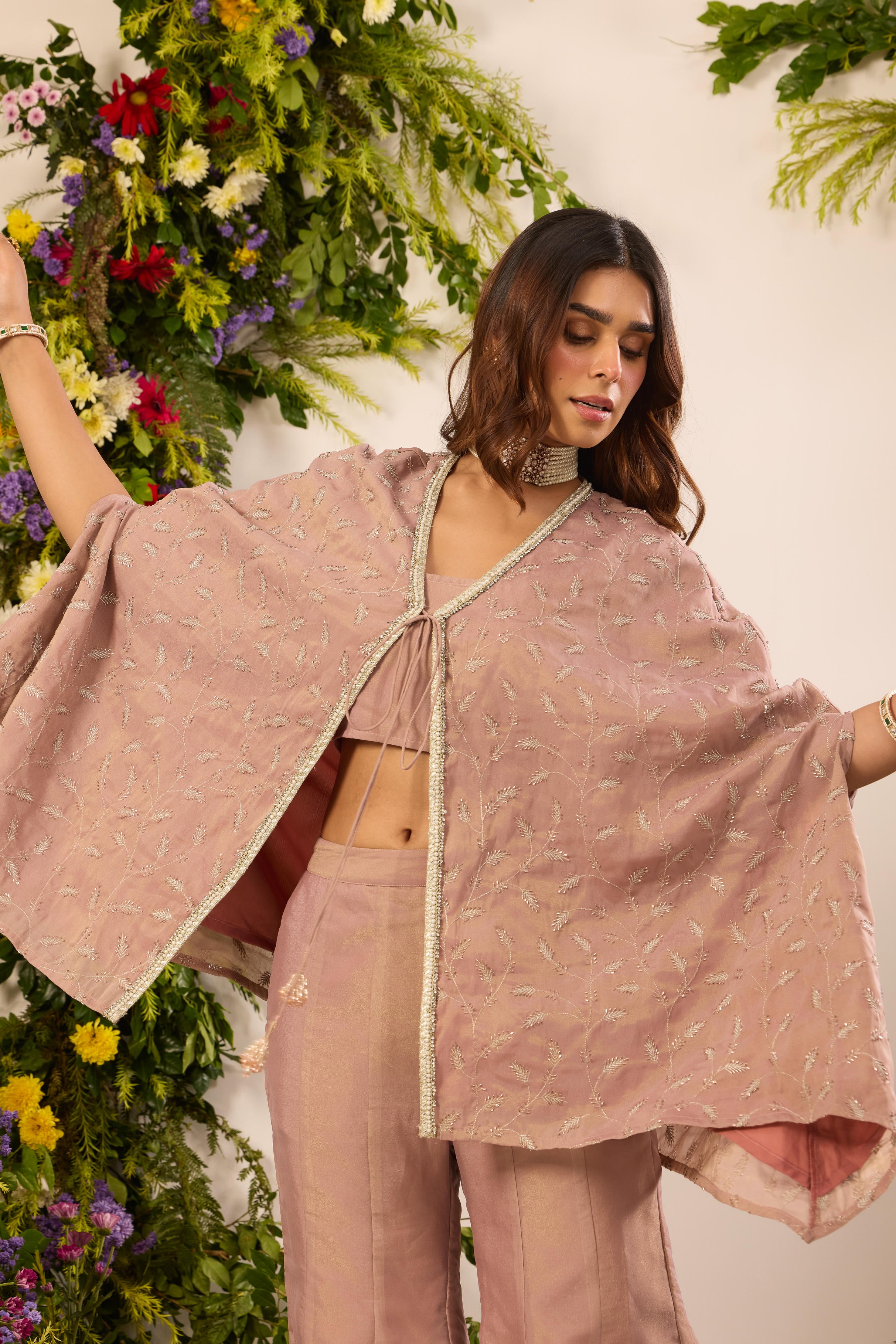 Mastaani Dusty Rose Cape Set