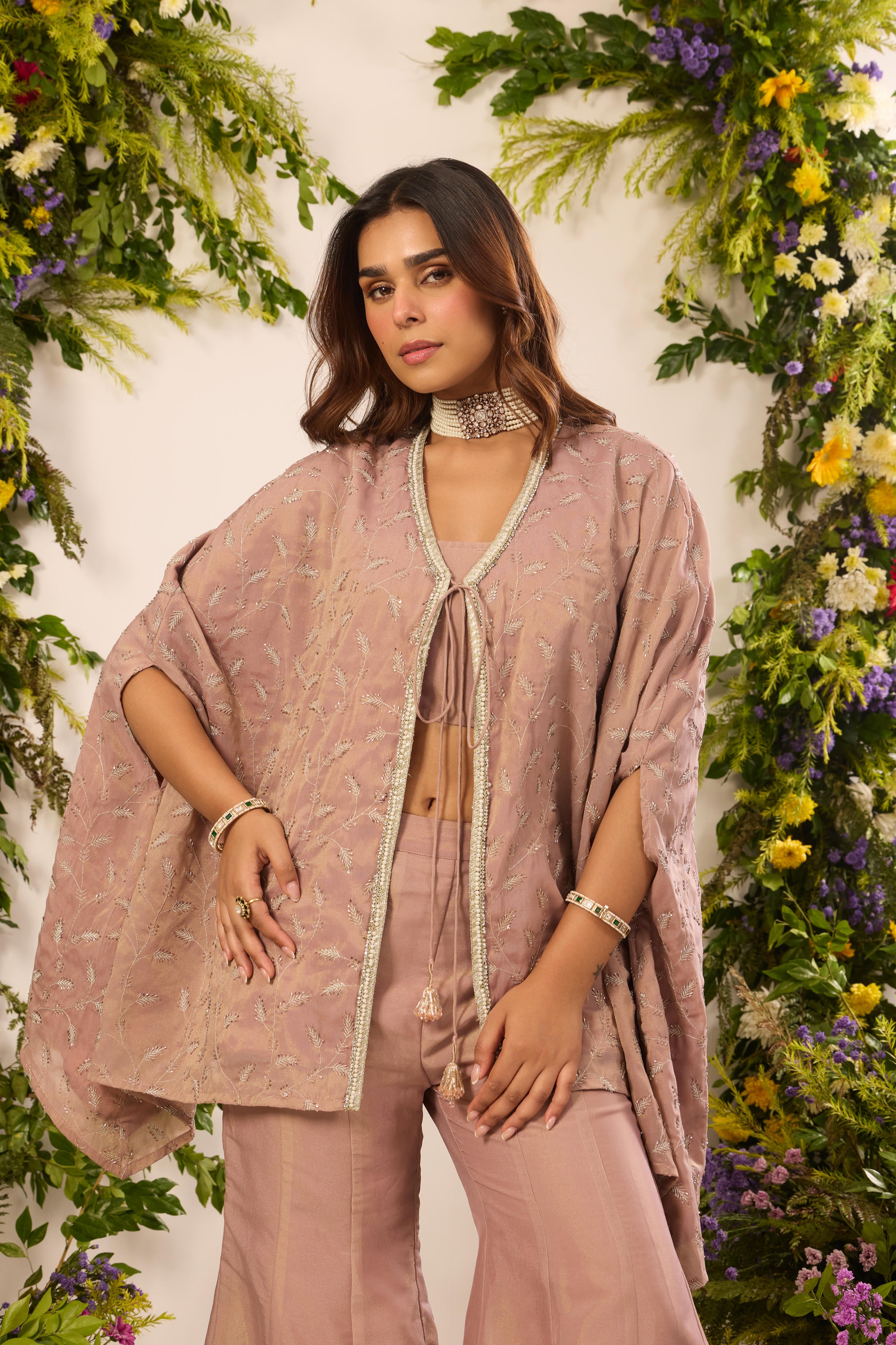 Mastaani Dusty Rose Cape Set