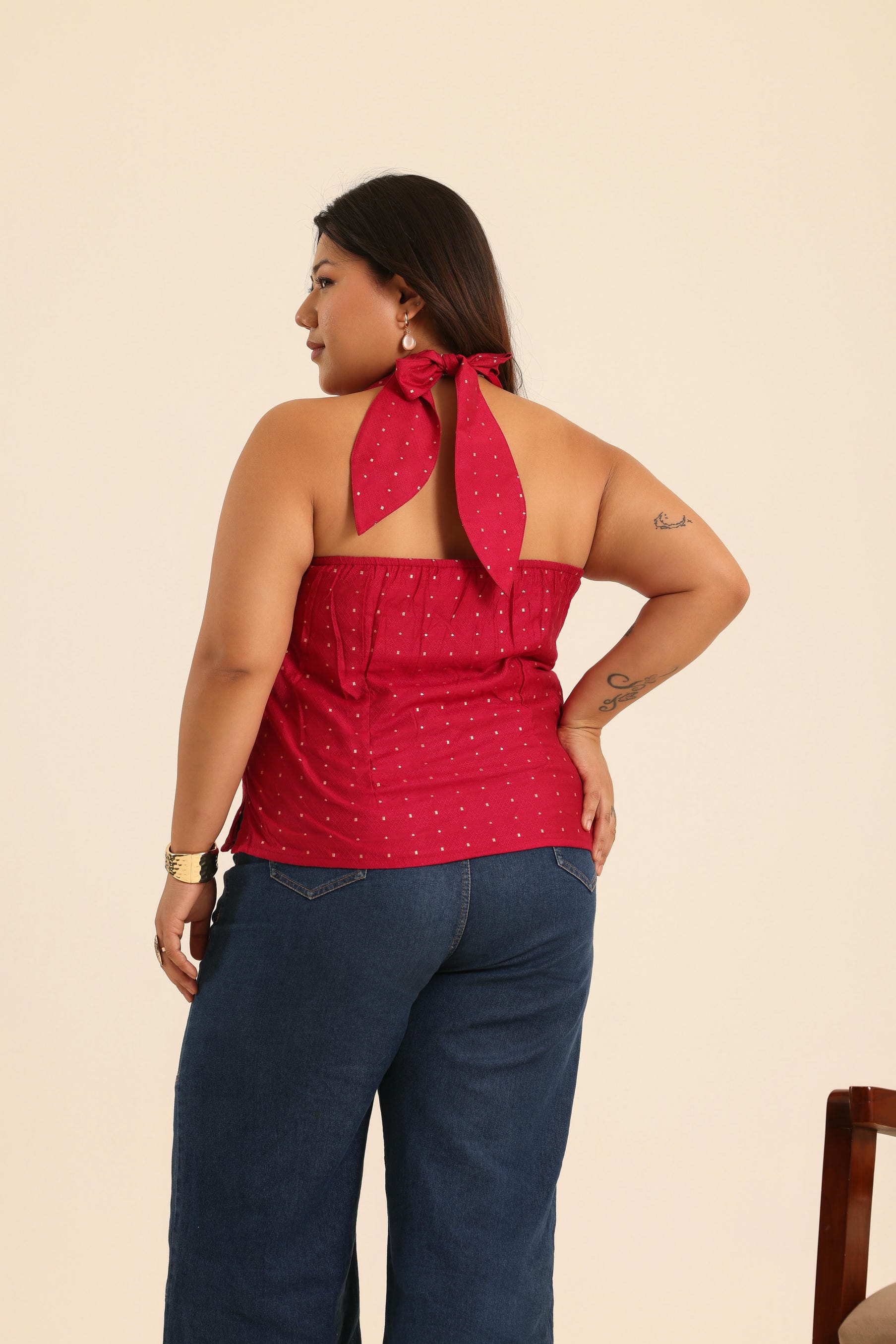 Rangrez Hot Pink Halter Neck Top