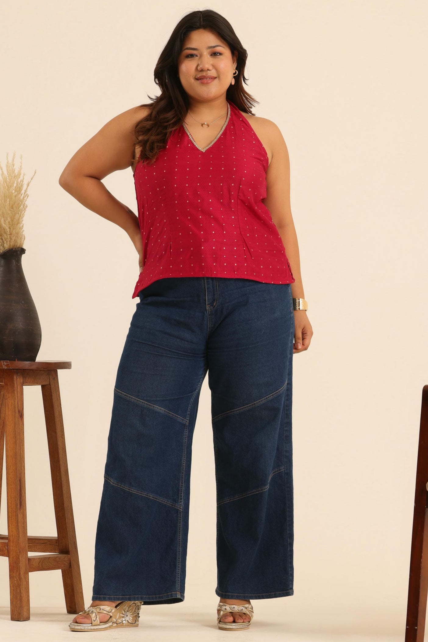 Rangrez Hot Pink Halter Neck Top