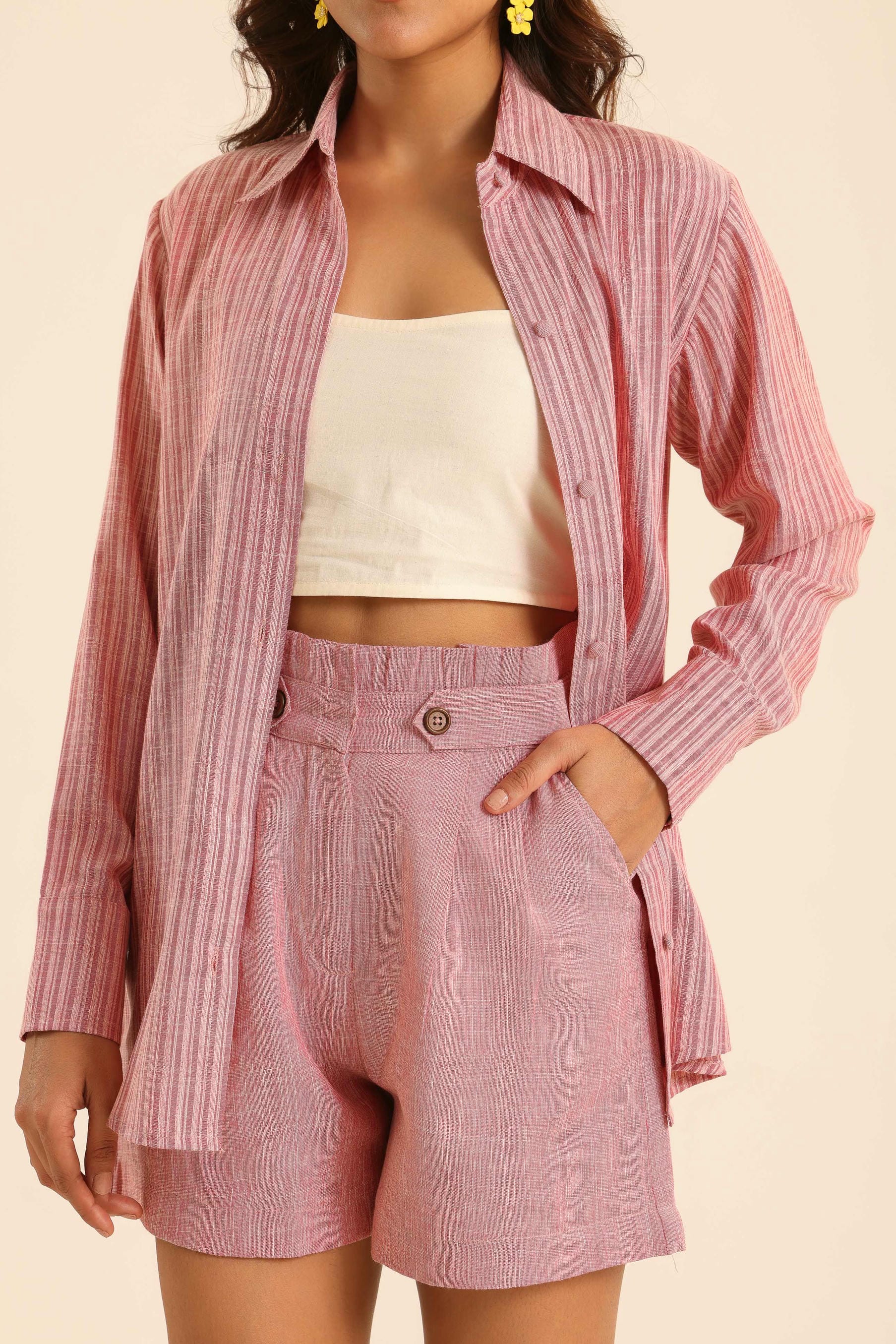 Rangrez Coral Charm Shirt And Shorts Set